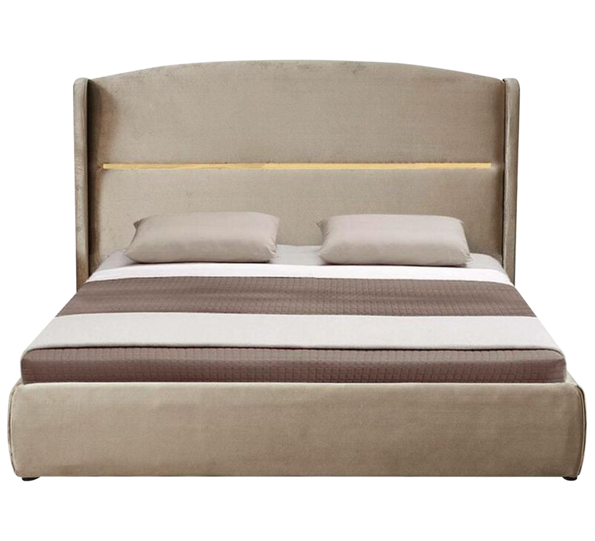 سرير بيج بمسند رأس منحني