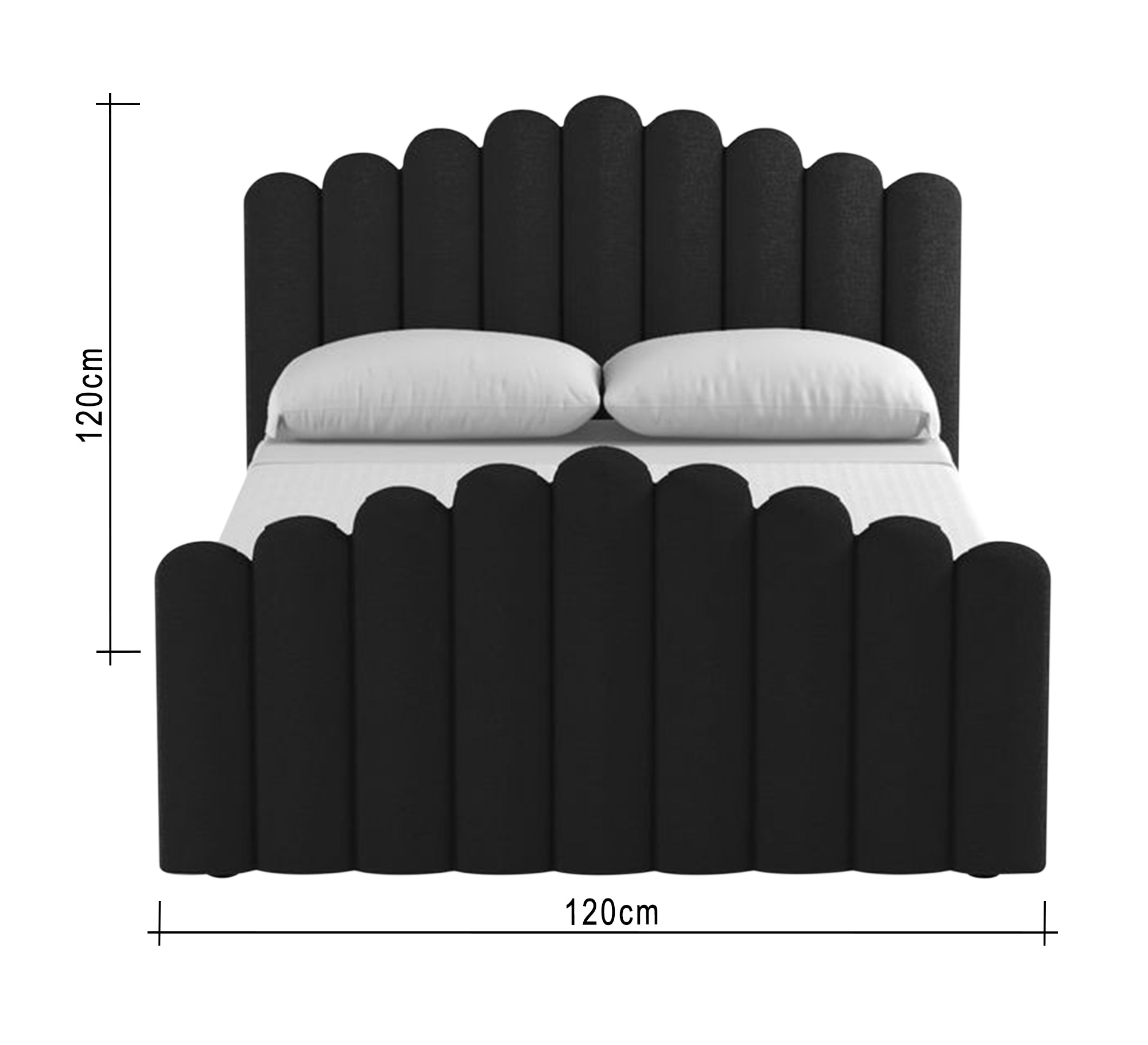 سرير أسود بتصميم فني مضلع فريد