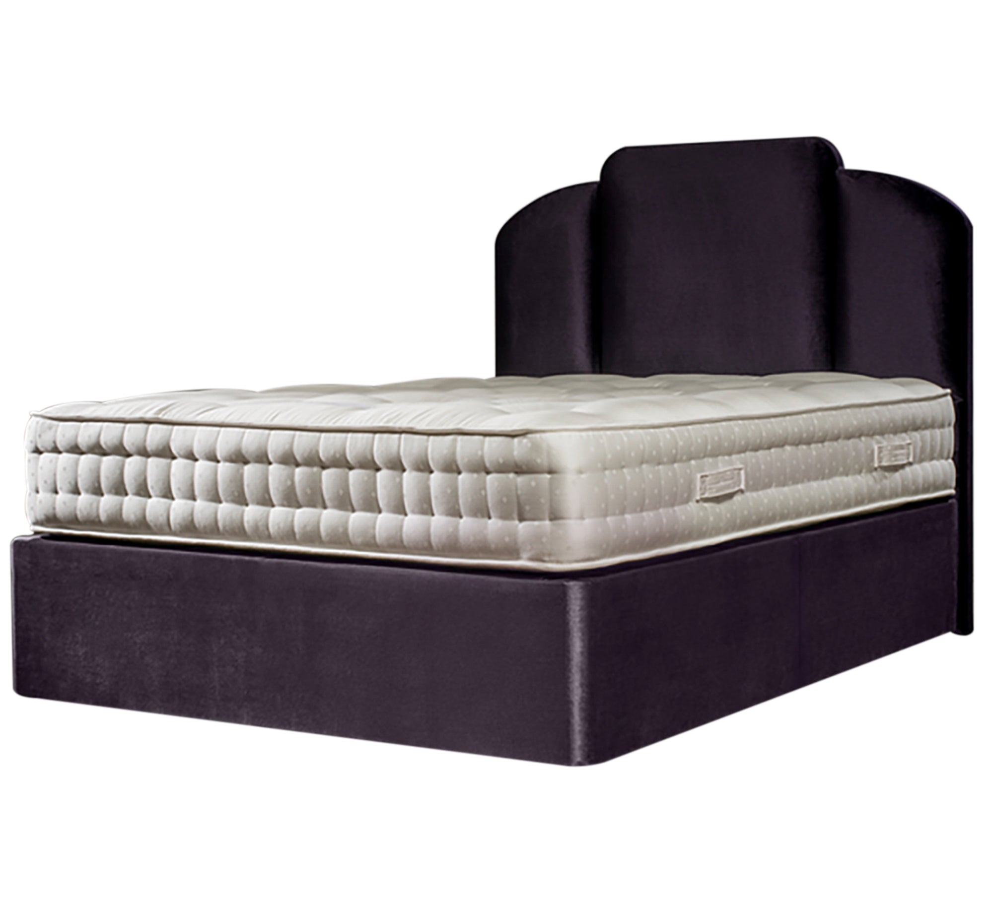 سرير بنفسجي بتصميم فني مخملي فاخر