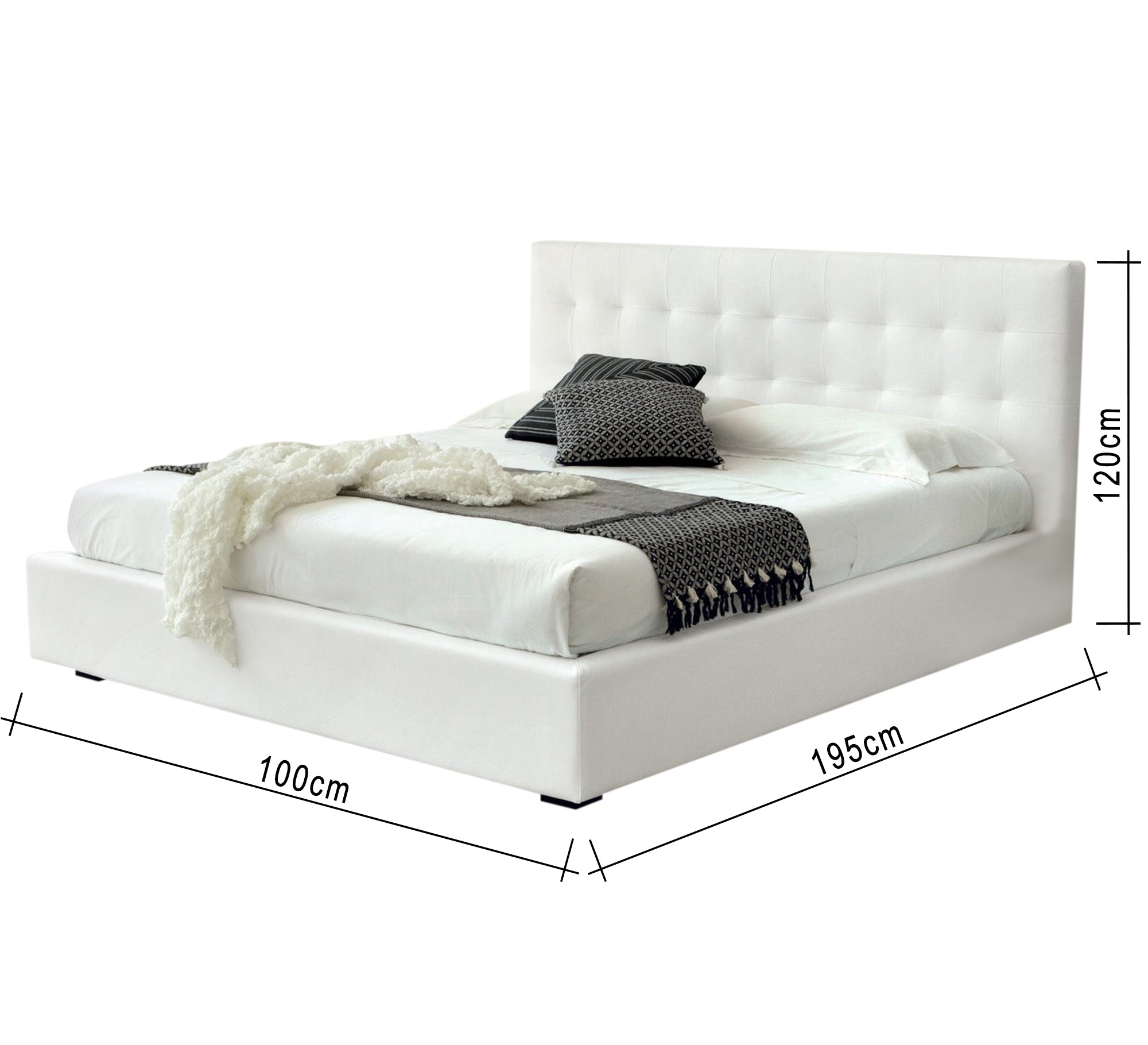 سرير أبيض بتصميم كابتونيه بسيط وعصري