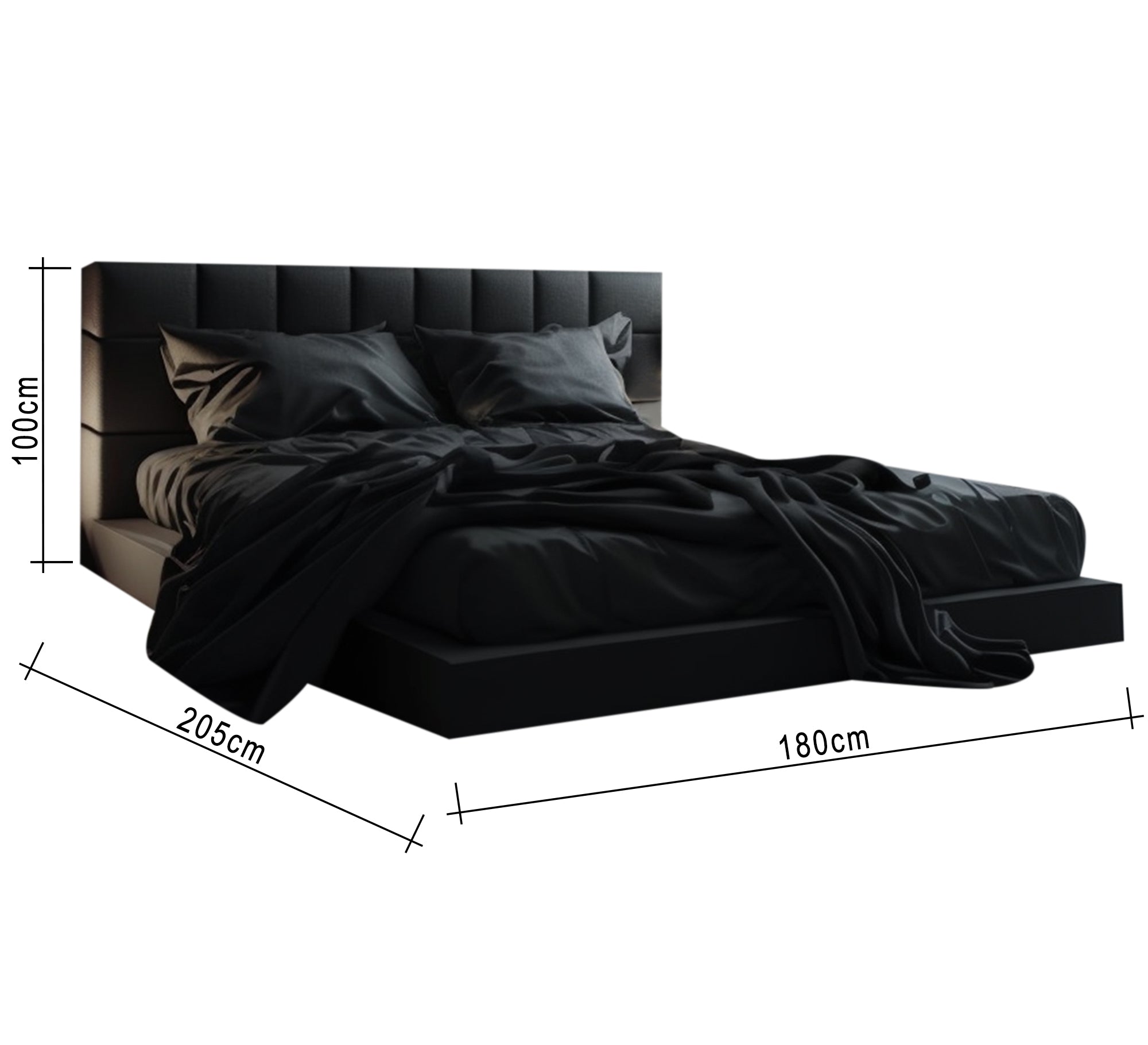 Black bed luxury with elegant modern design