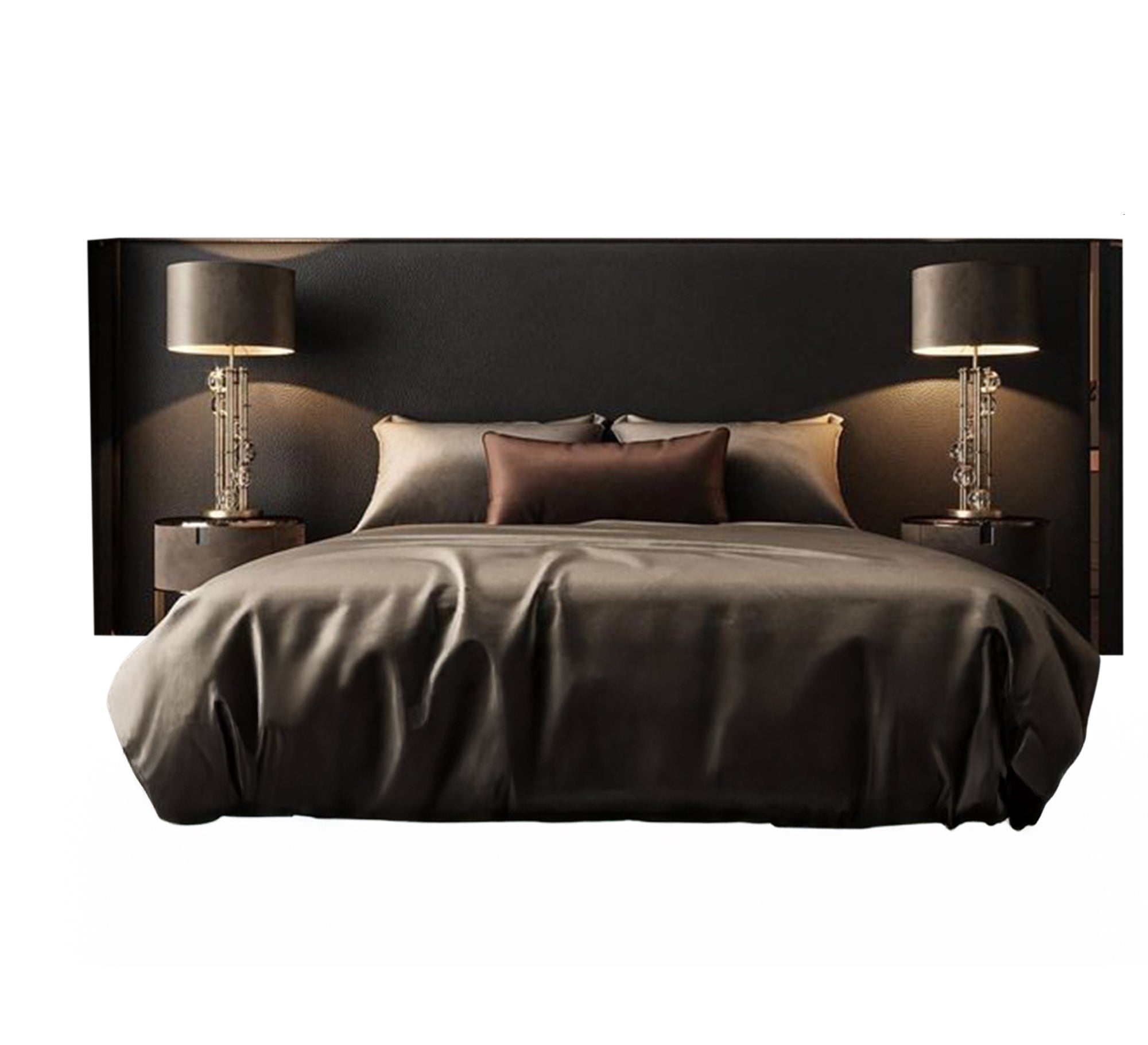 سرير فاخر مخملي أنيق بتصميم معاصر