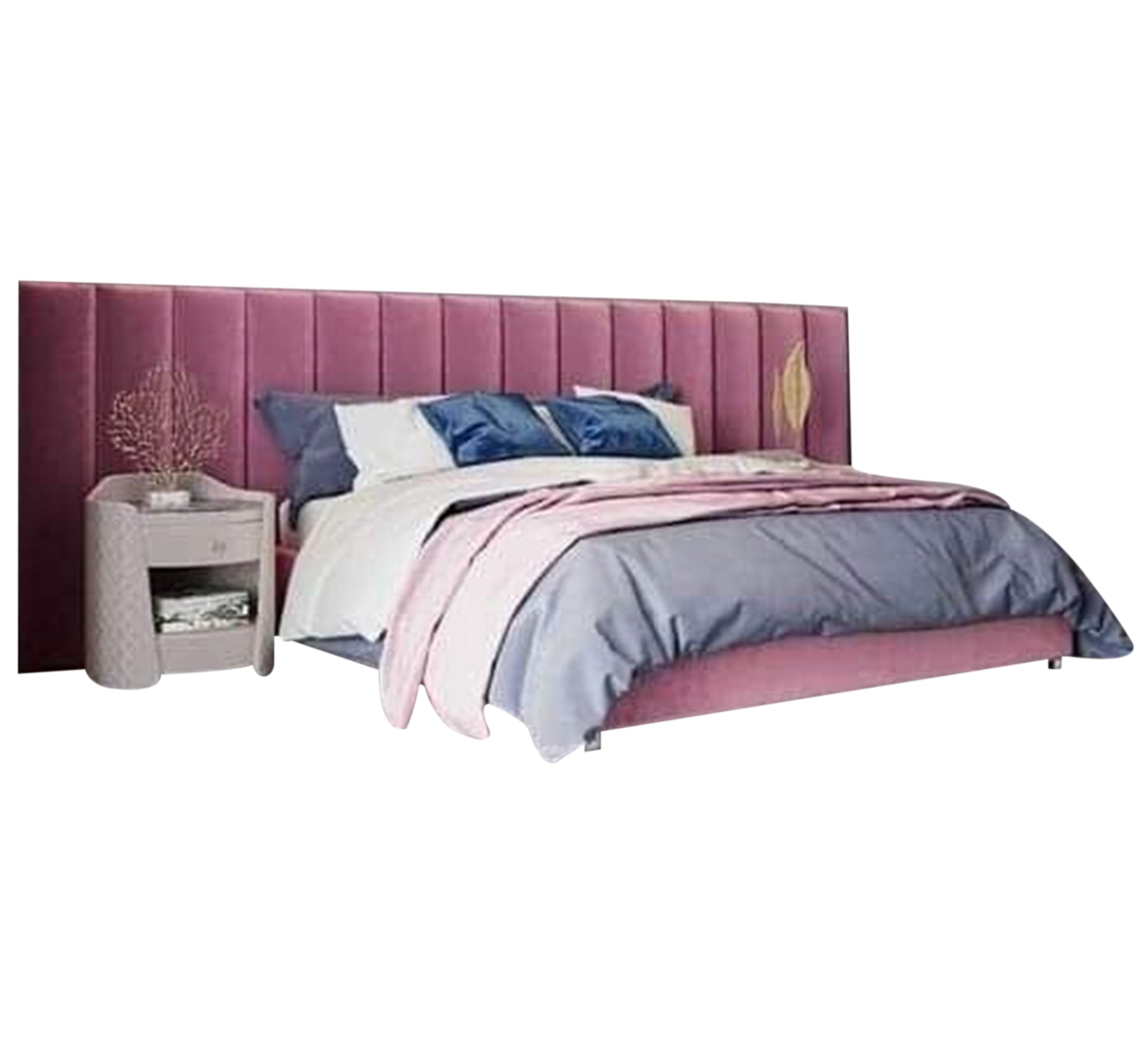 سرير أنيق عصري بألوان جريئة