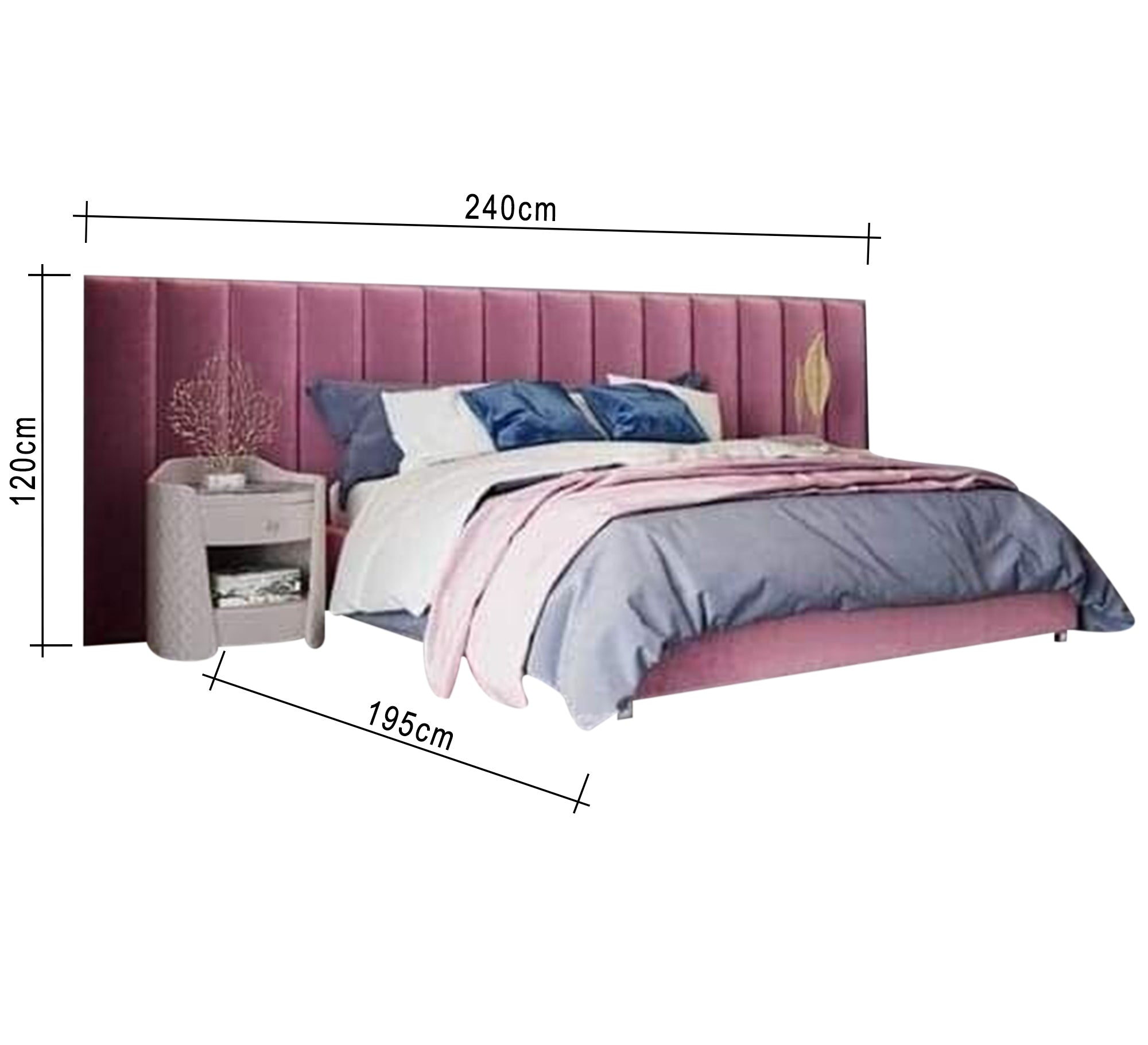 سرير أنيق عصري بألوان جريئة