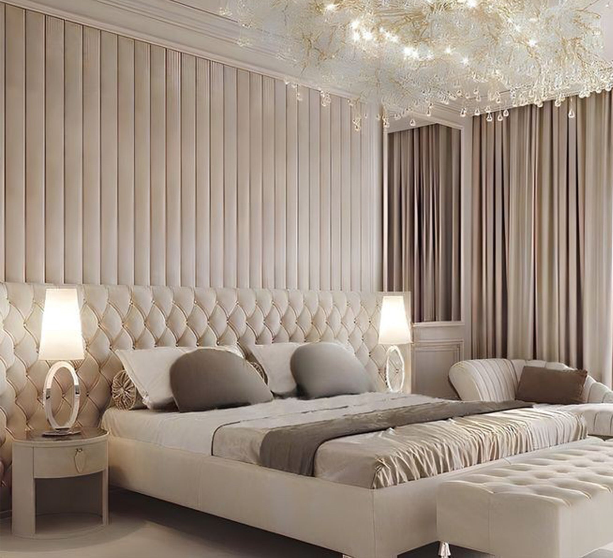 سرير ملكي فاخر وهادئ وساحر