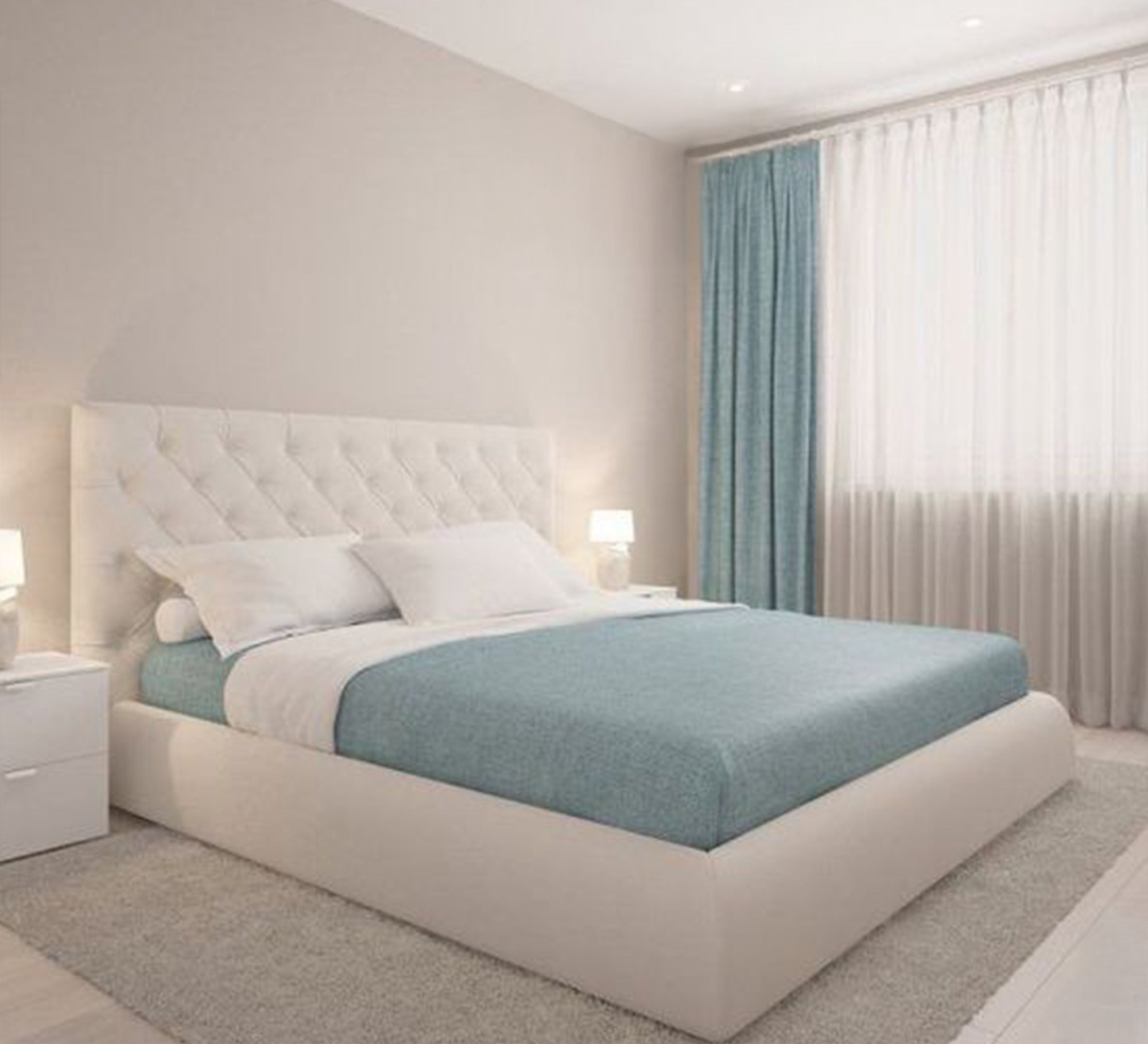 سرير مريح وبسيط وهادئ