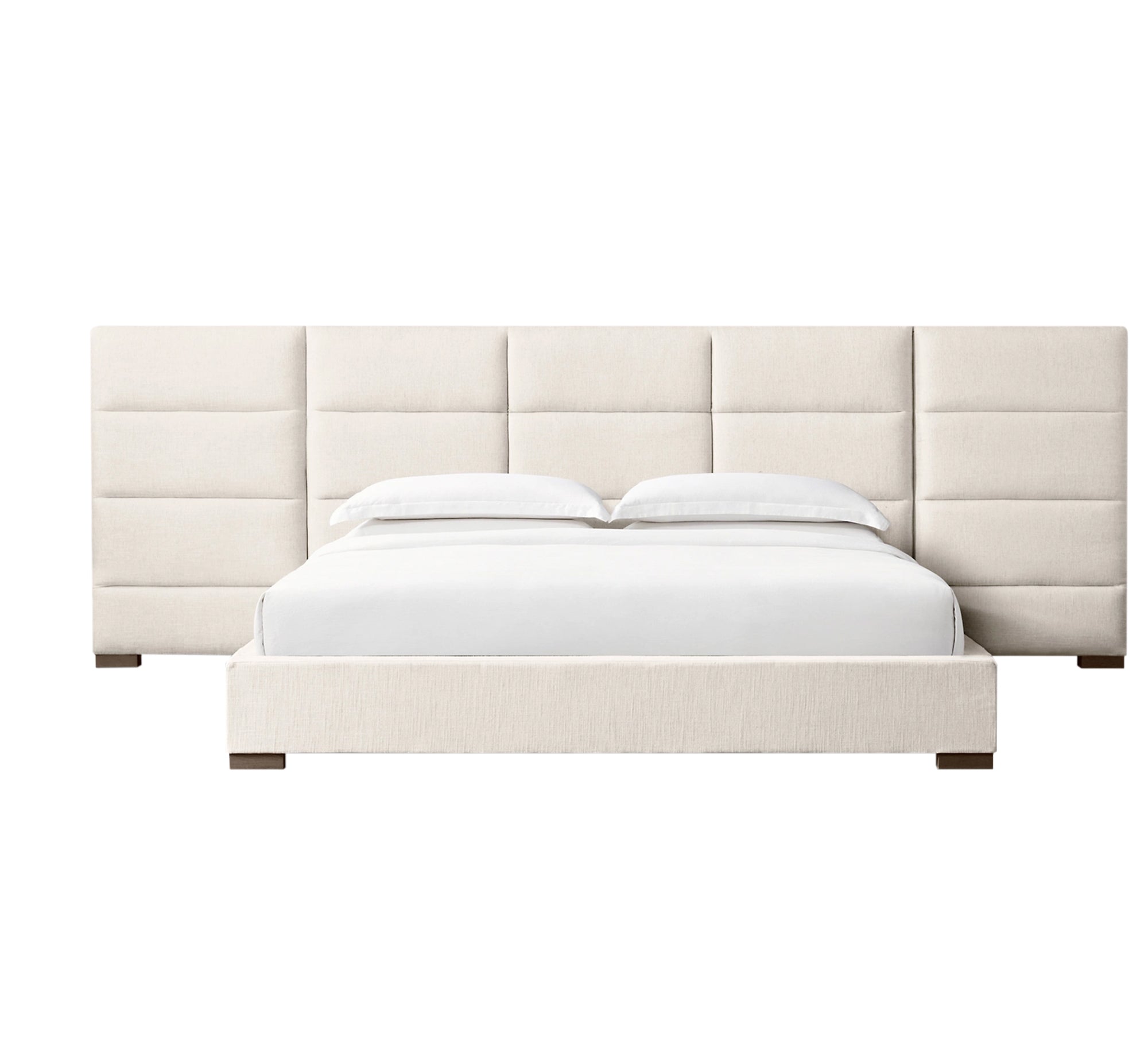 سرير مريح وبسيط وباللون الاوف وايت الفاتح