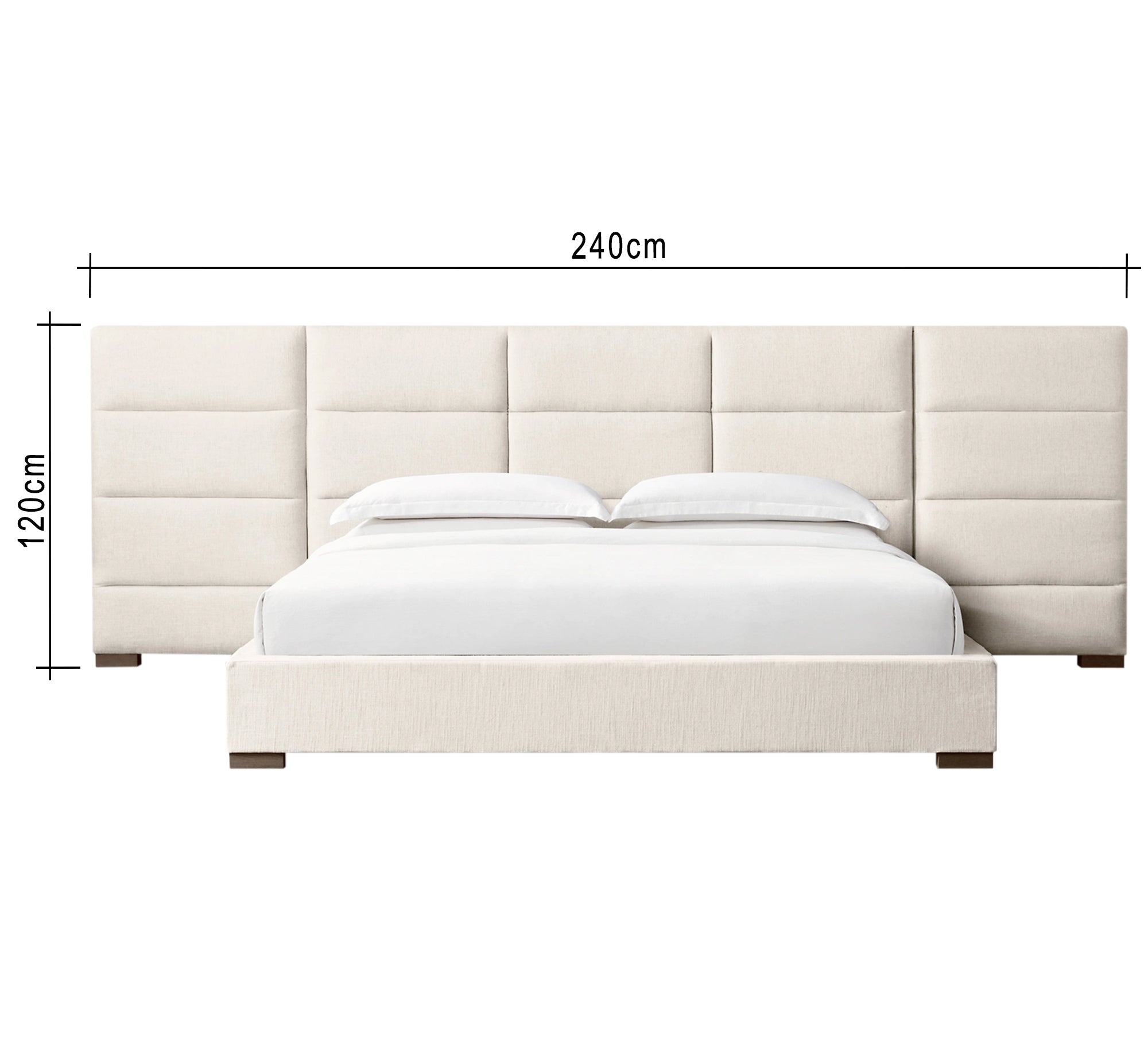 سرير مريح وبسيط وباللون الاوف وايت الفاتح