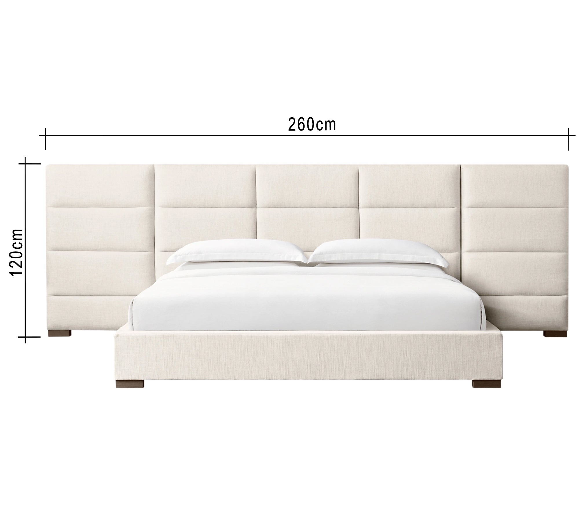 سرير مريح وبسيط وباللون الاوف وايت الفاتح