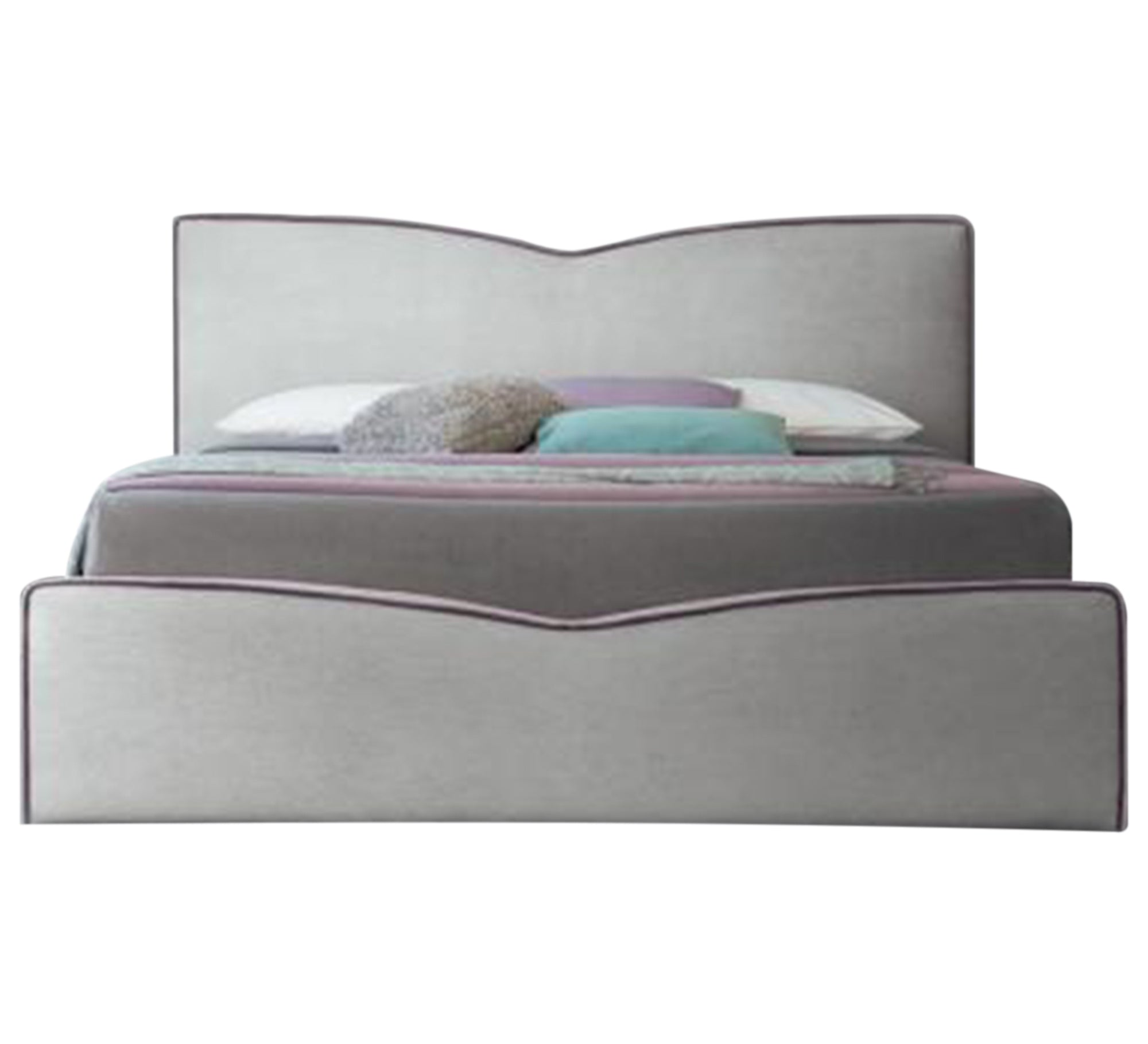 سرير عصري مريح بحدود بنفسجية أنيقة