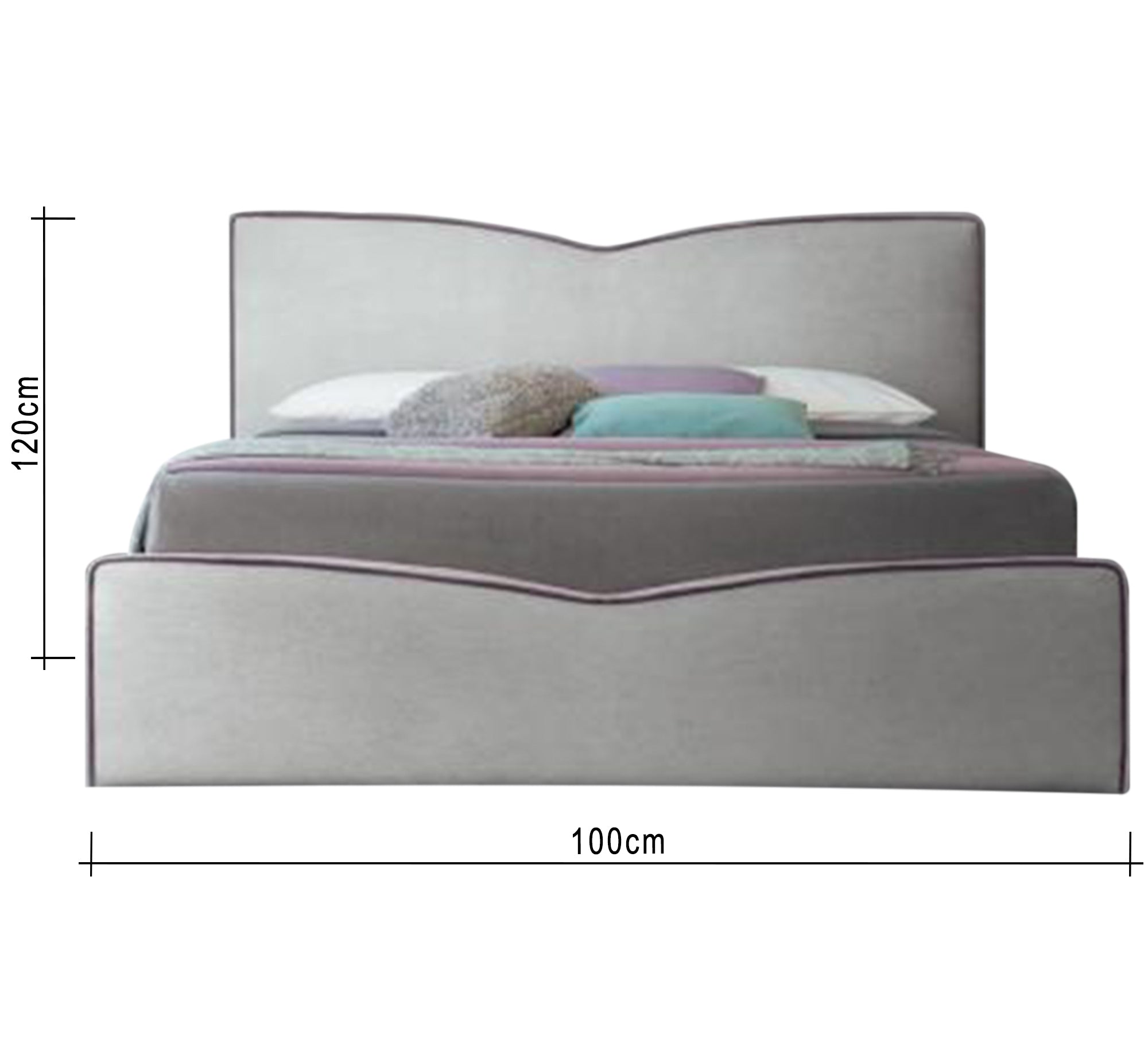 سرير عصري مريح بحدود بنفسجية أنيقة