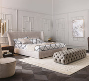 سرير بيج برأس مائل وتصميم فاخر