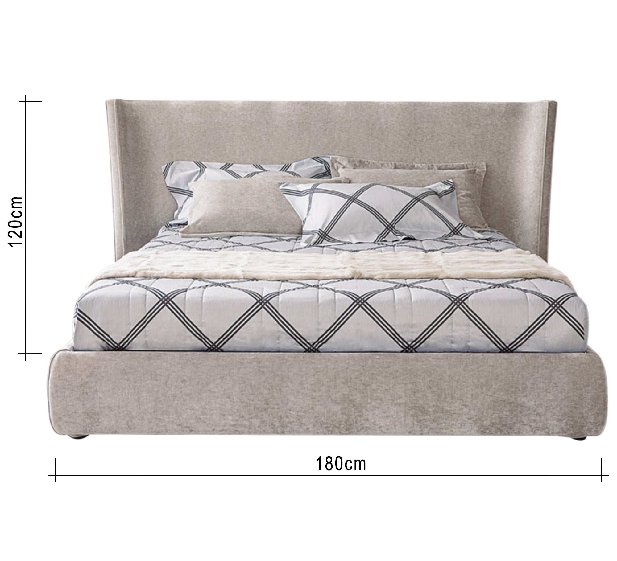 سرير بيج برأس مائل وتصميم فاخر