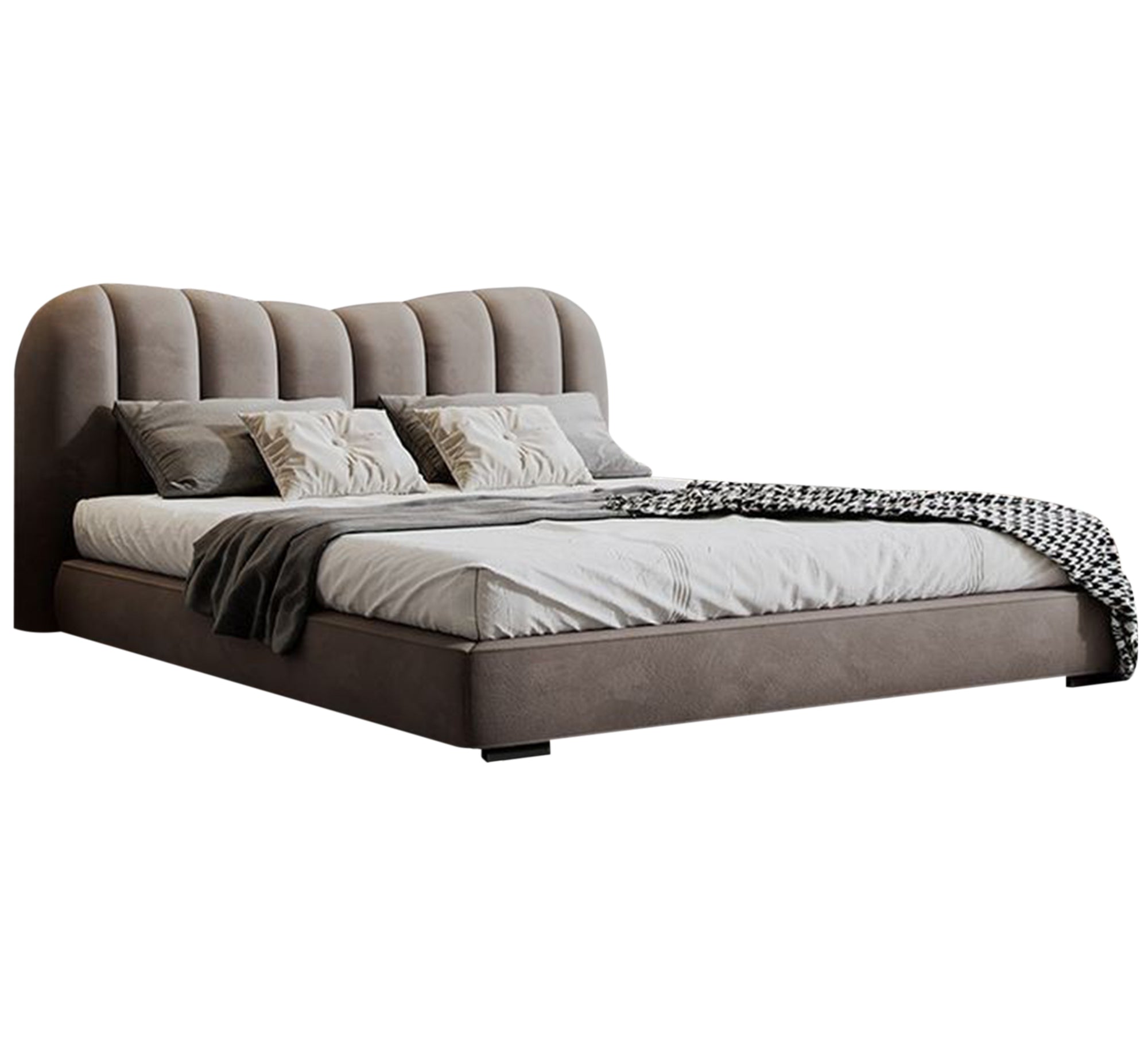 سرير عصري برأس مبطن وراحة فاخرة