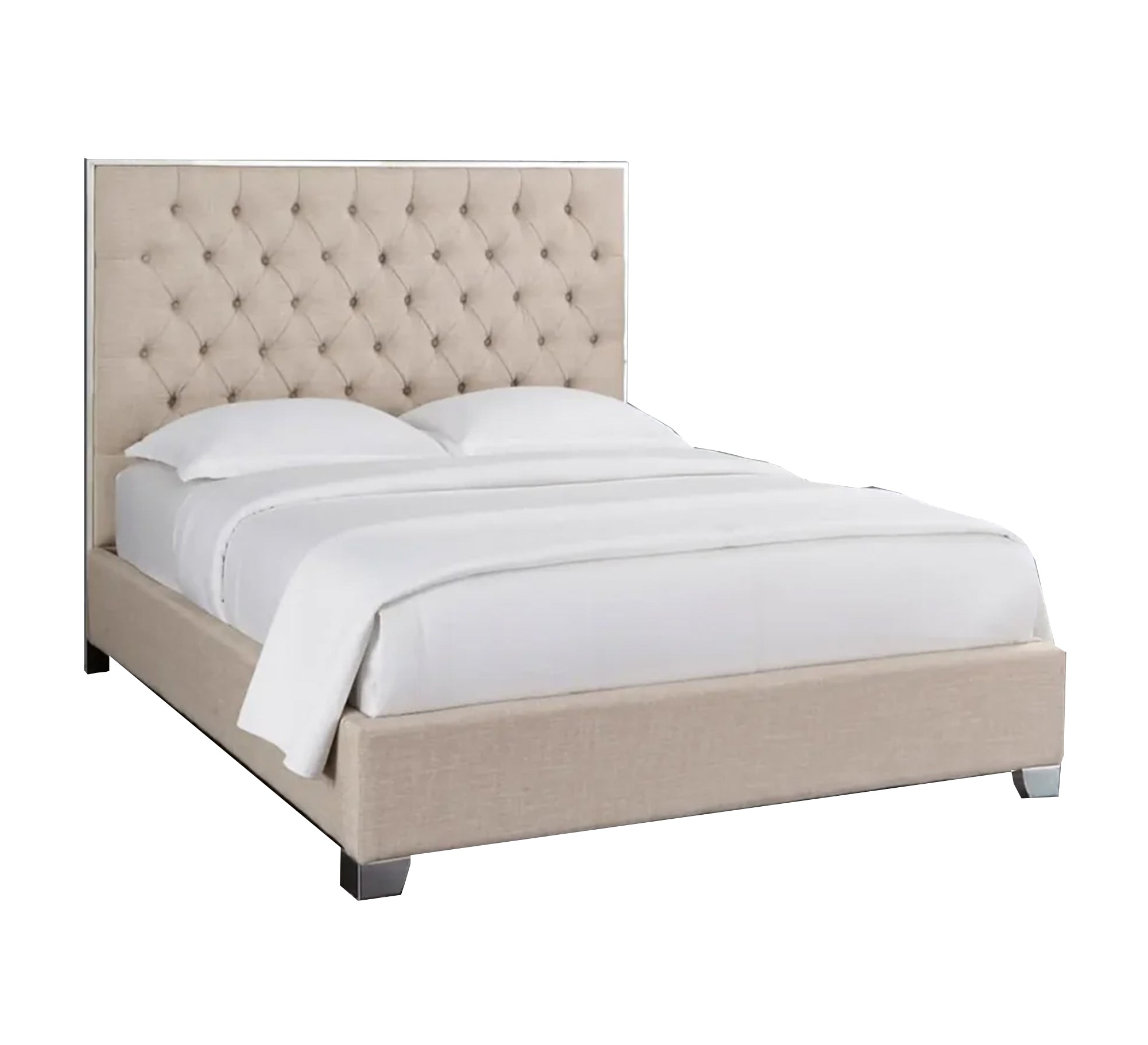 سرير بيج بتنجيد كابتونيه ولمسة كلاسيكية فاخرة