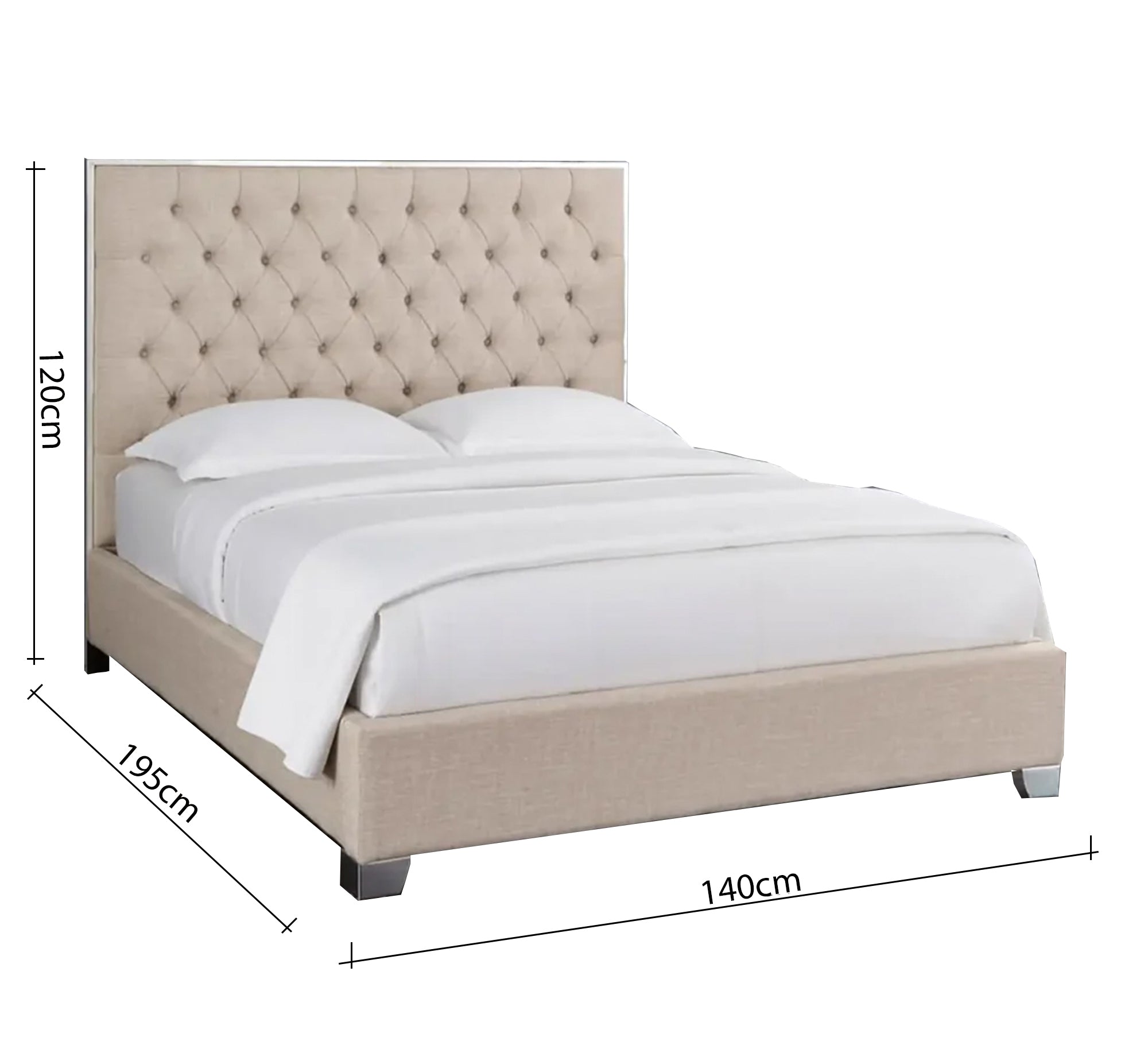 سرير بيج بتنجيد كابتونيه ولمسة كلاسيكية فاخرة