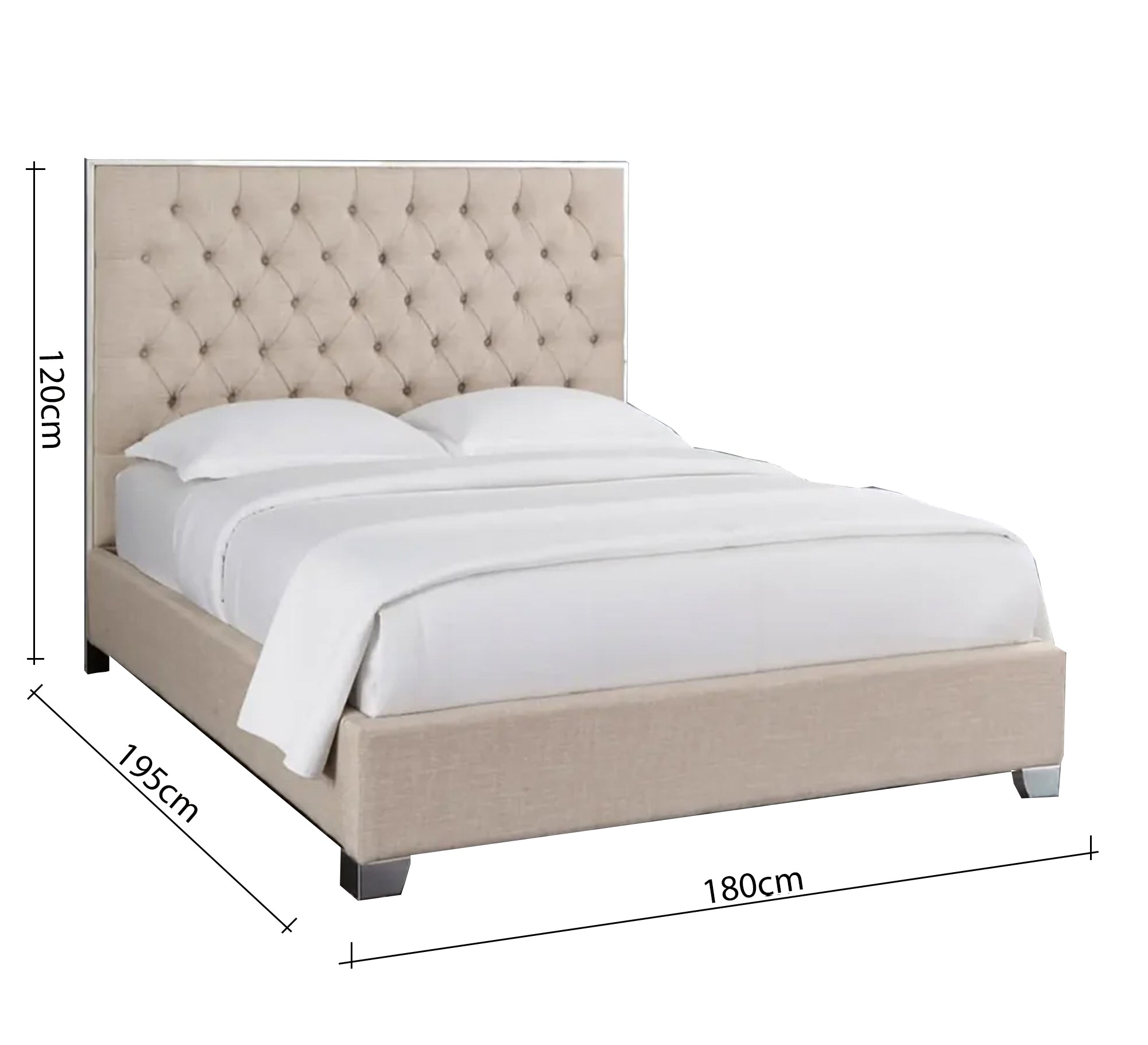 سرير بيج بتنجيد كابتونيه ولمسة كلاسيكية فاخرة
