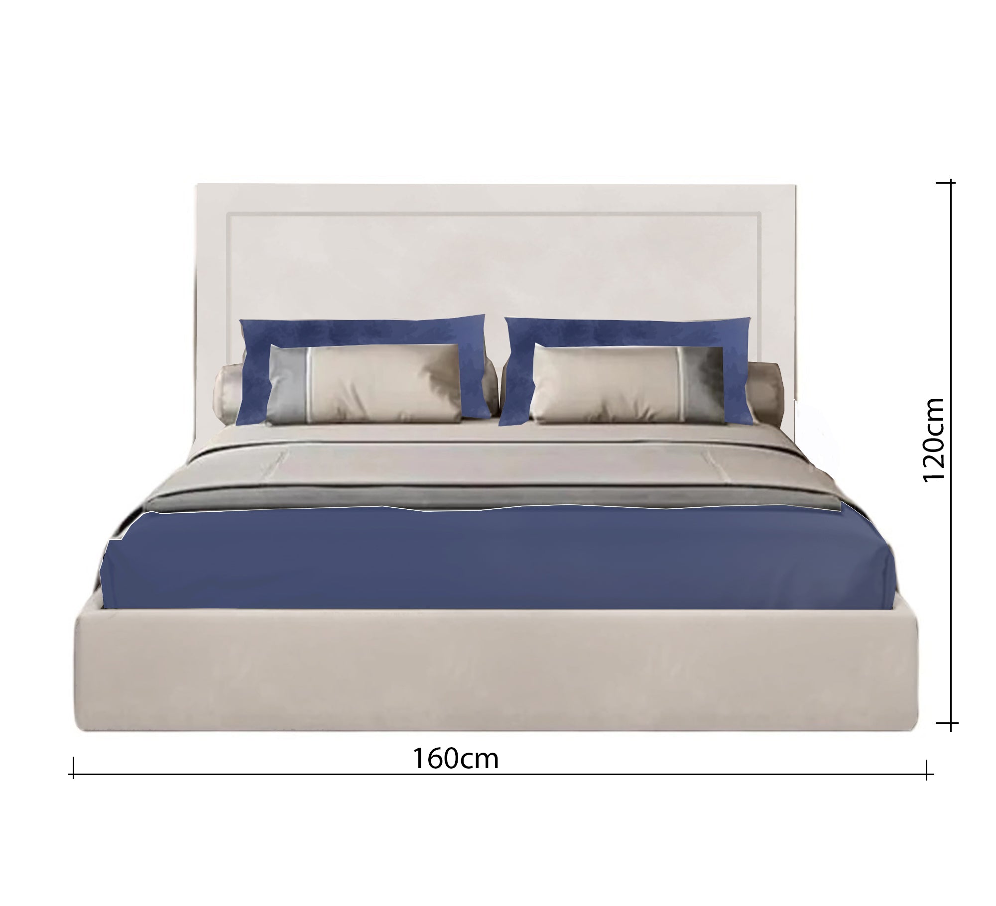 سرير بيج بسيط بتصميم أنيق وراحة معاصرة