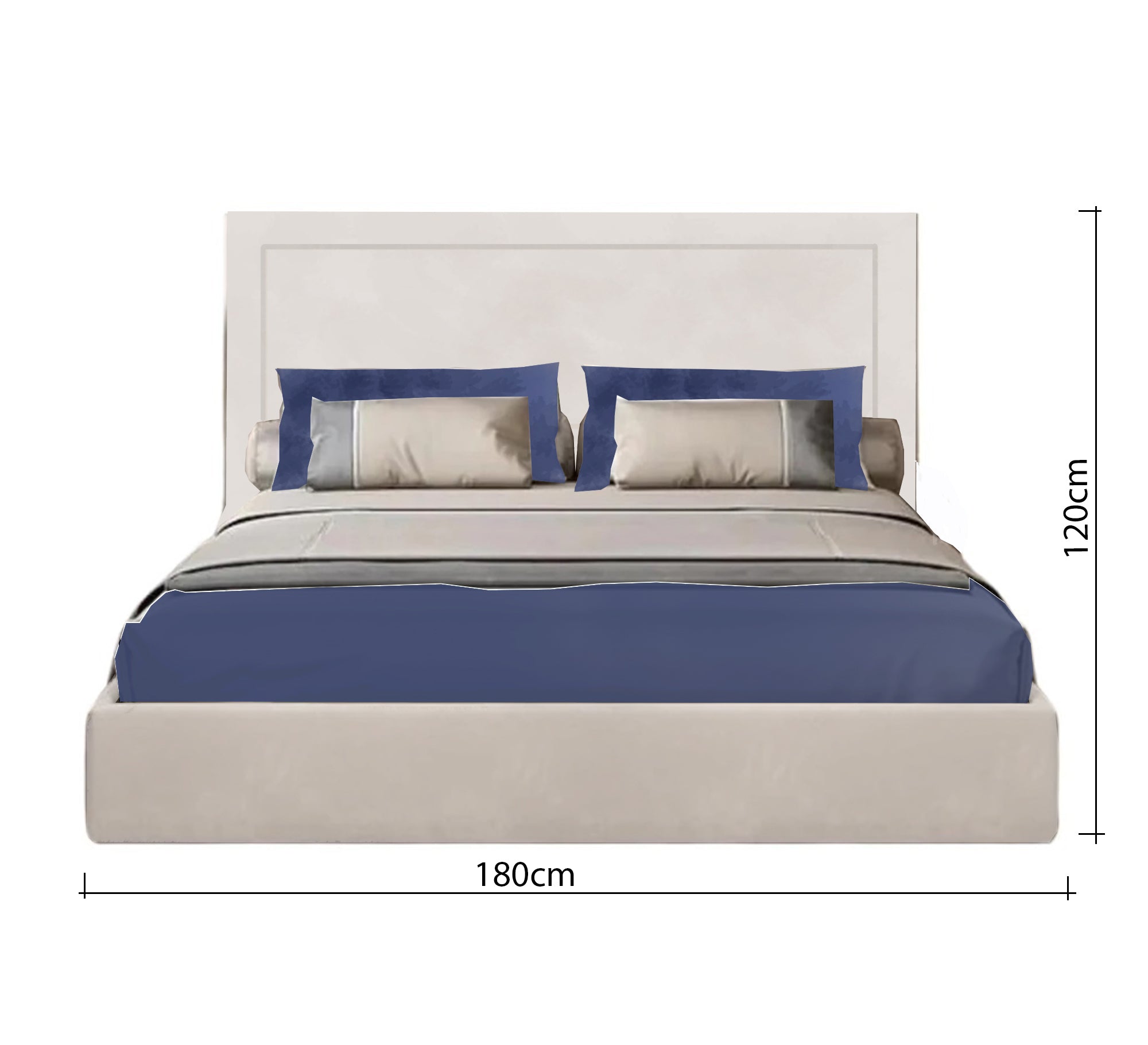 سرير بيج بسيط بتصميم أنيق وراحة معاصرة