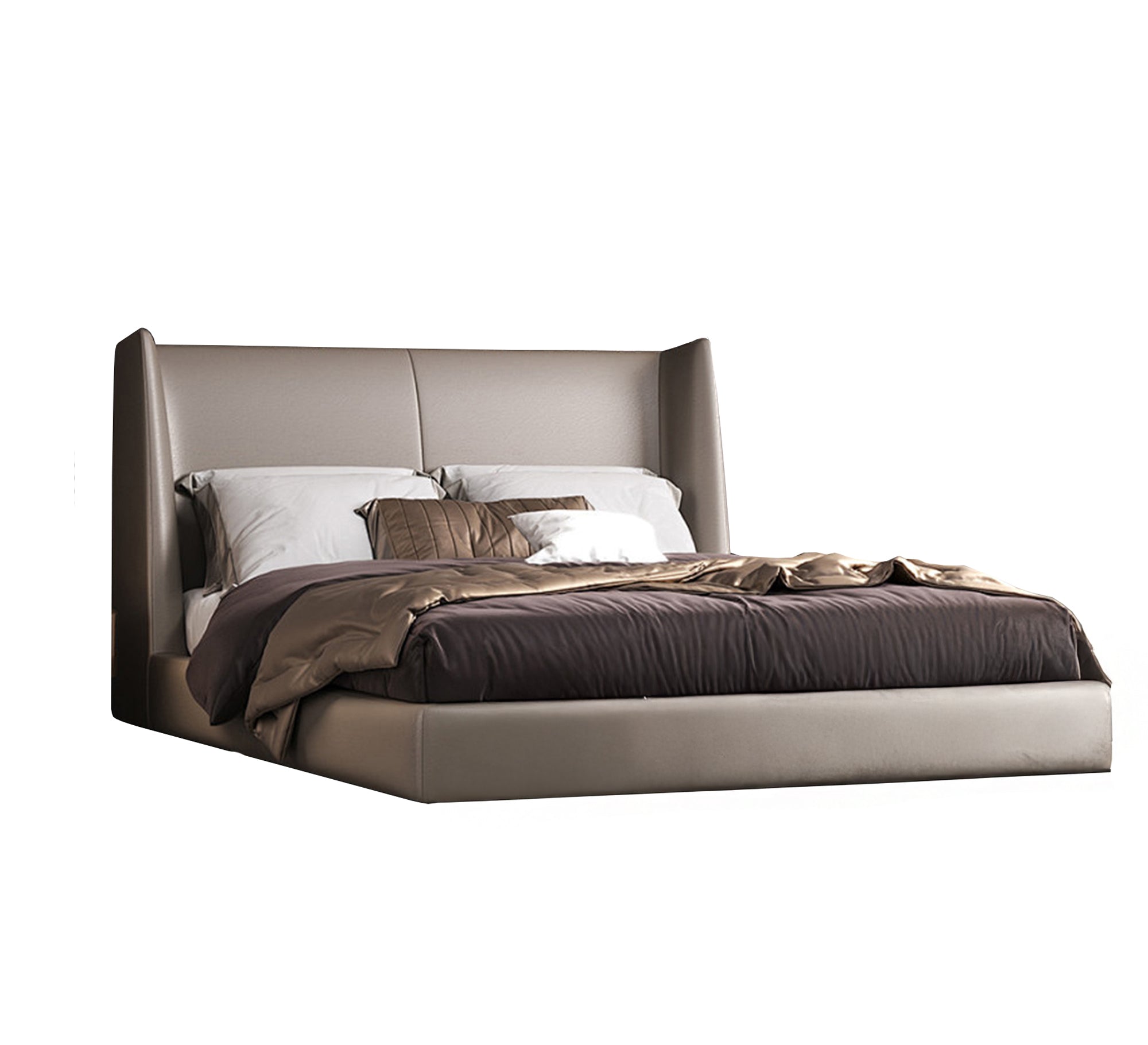 سرير بيج رأس مرتفع وفخامة معاصرة أنيقة