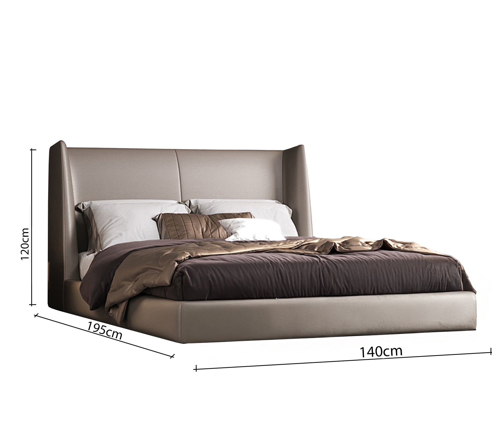 سرير بيج رأس مرتفع وفخامة معاصرة أنيقة