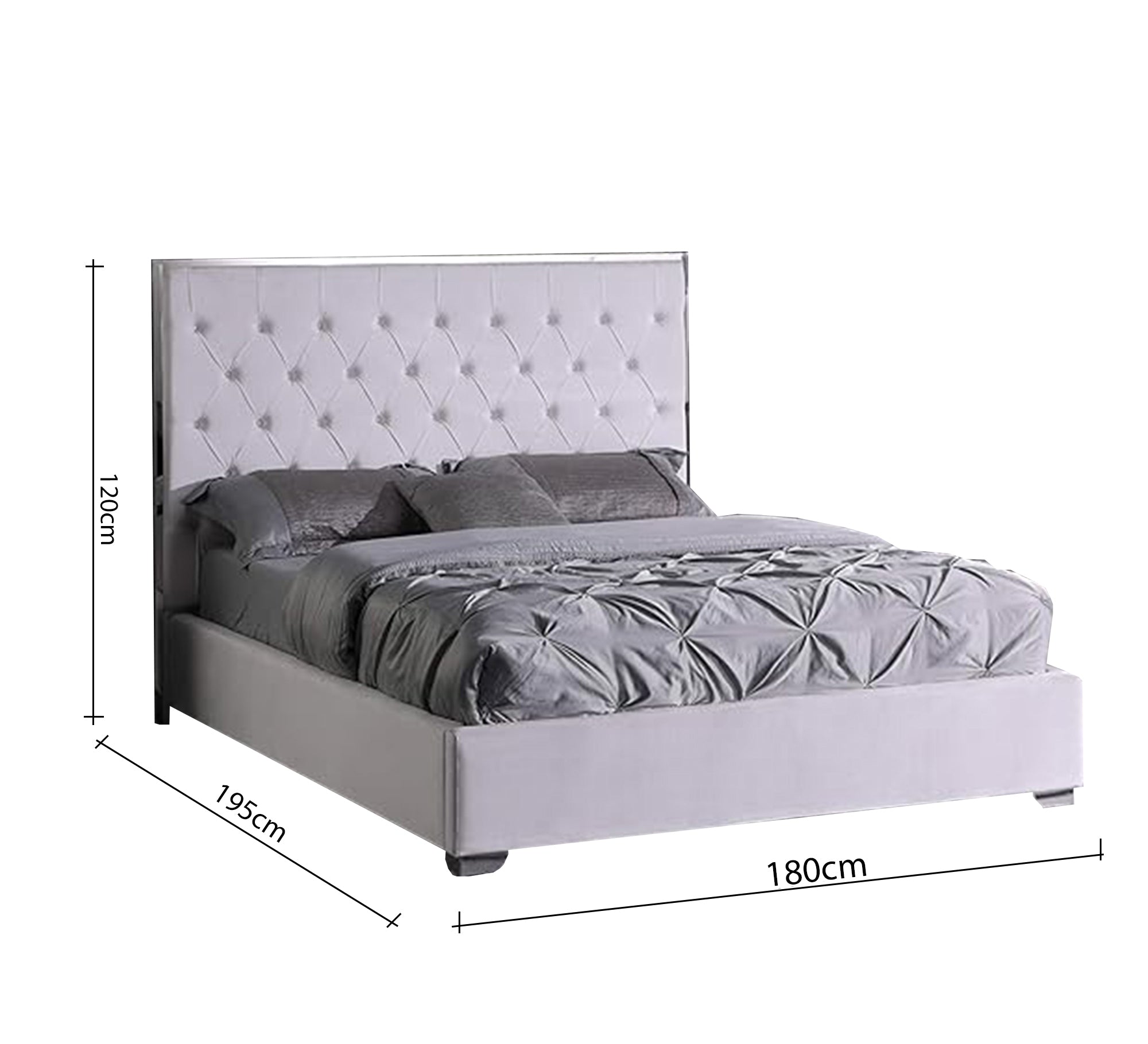 سرير أبيض بتنجيد كابتونيه وأناقة متجددة