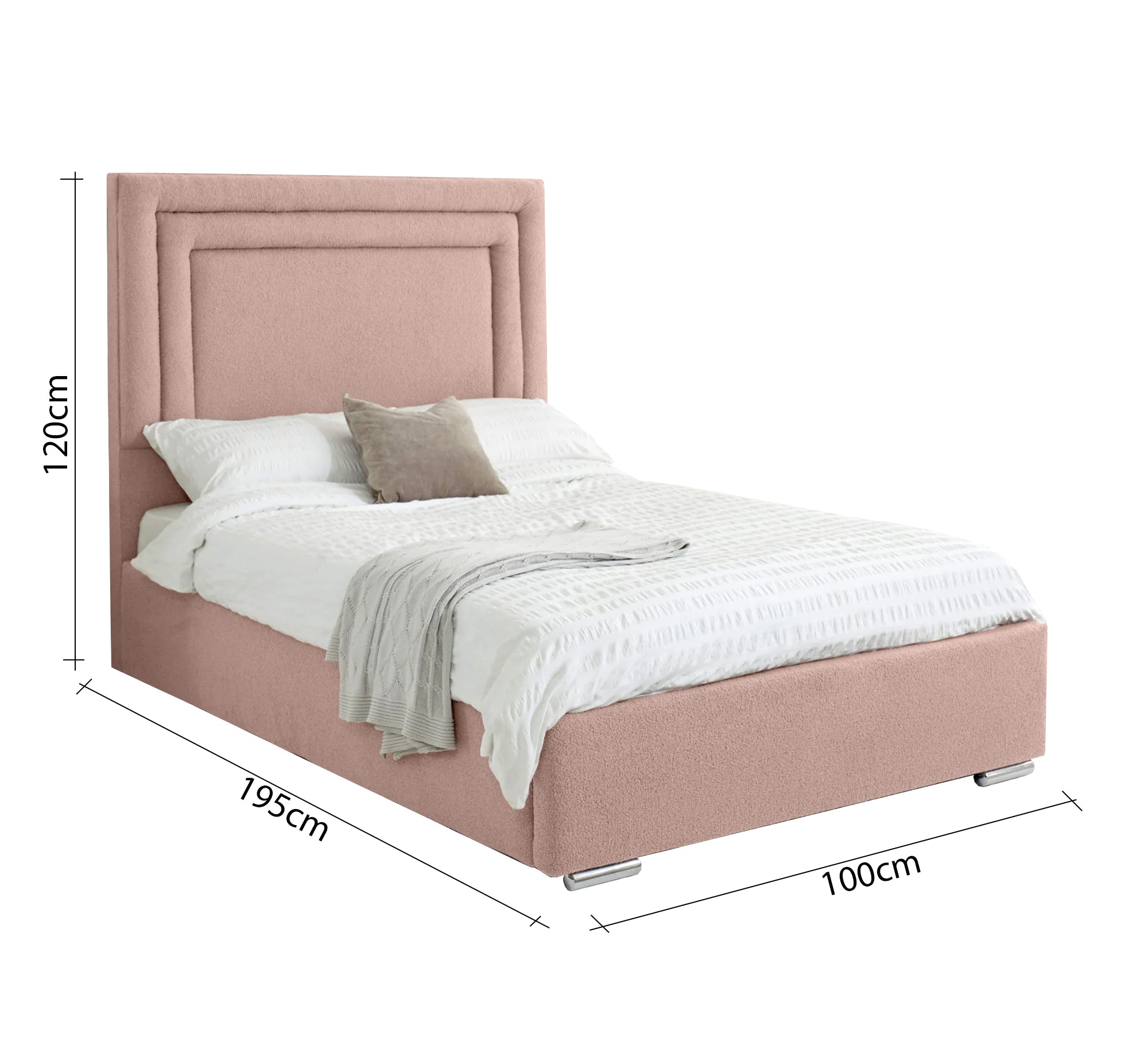 سرير وردي بتصميم ناعم