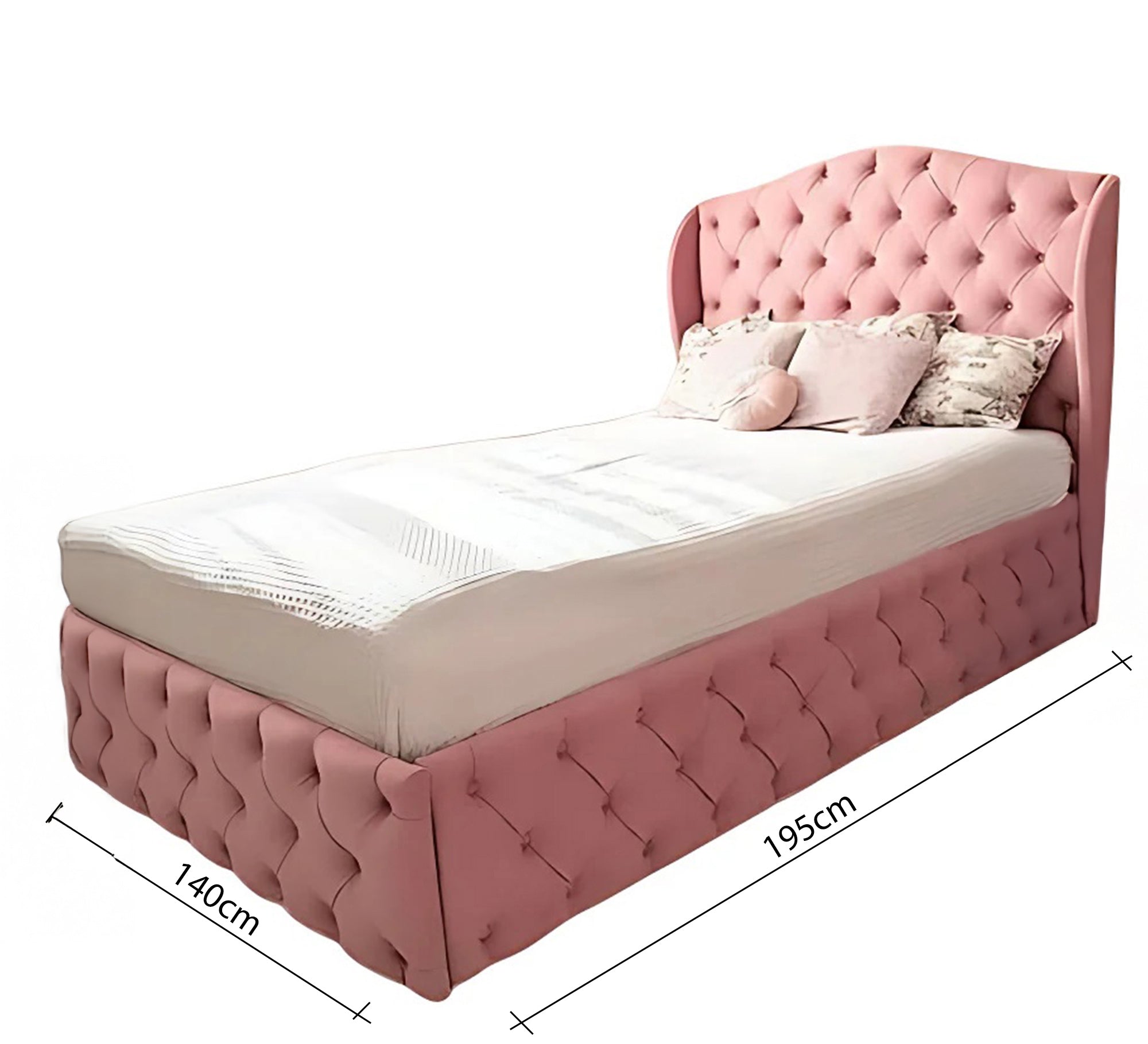 سرير وردي بتنجيد كابتونيه وسحر أنثوي