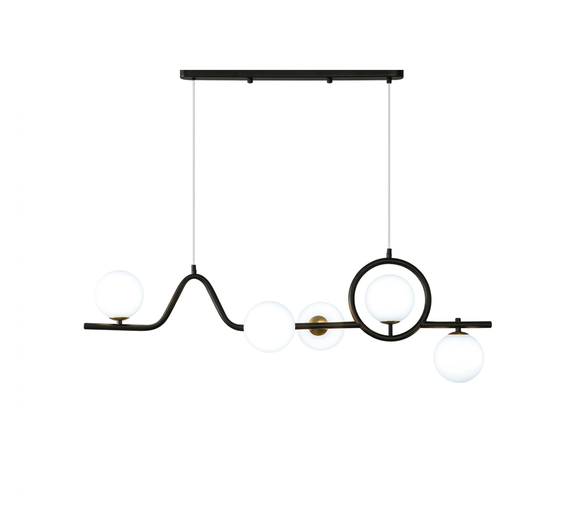 Black linear chandelier