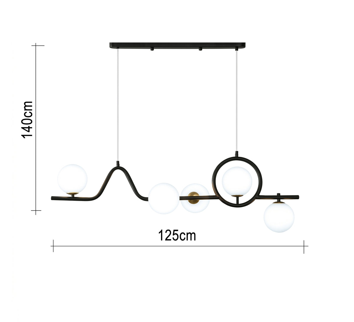 Black linear chandelier