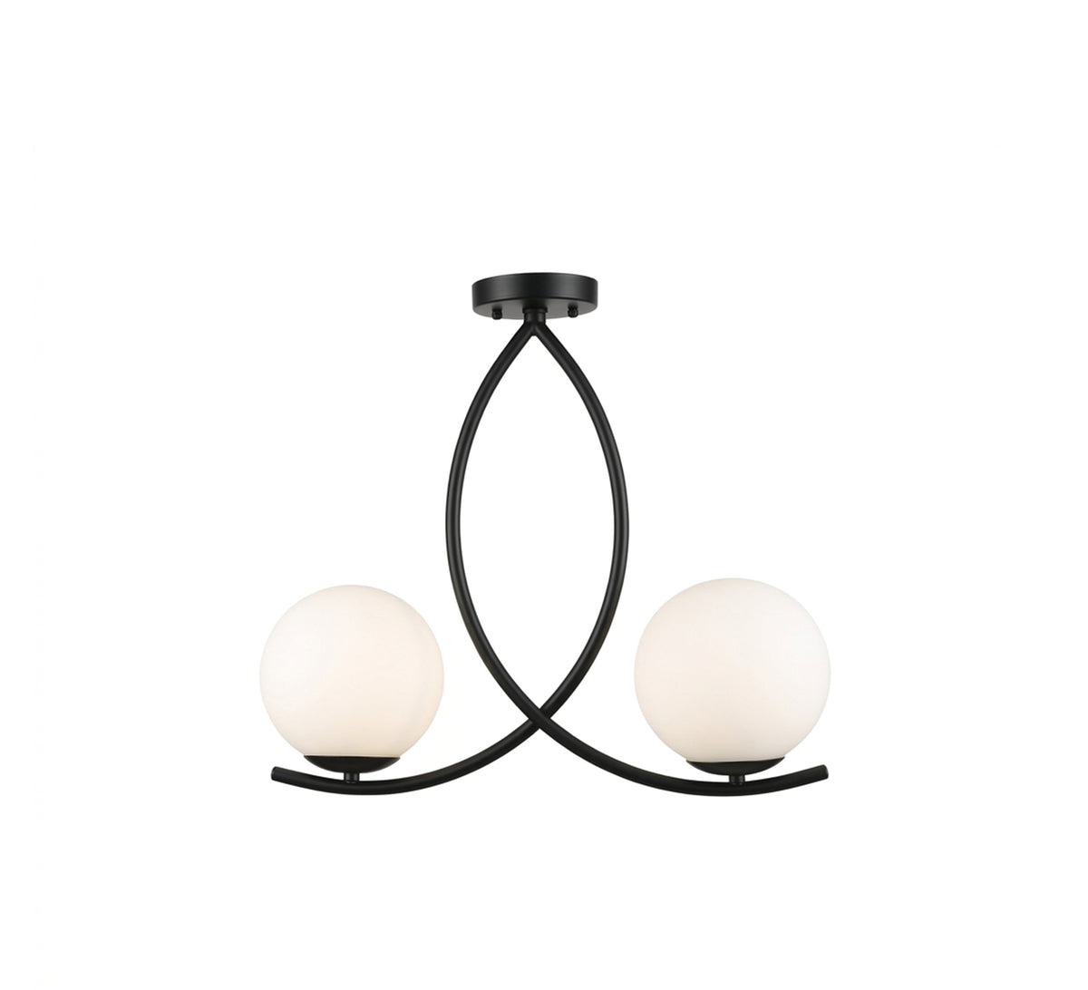 Dual-tier black ceiling chandelier (wavy design)