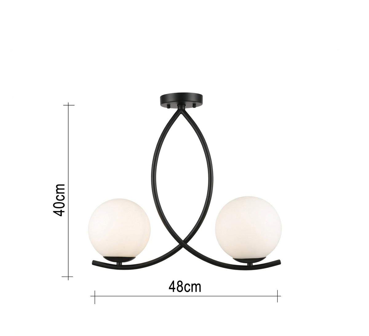 Dual-tier black ceiling chandelier (wavy design)