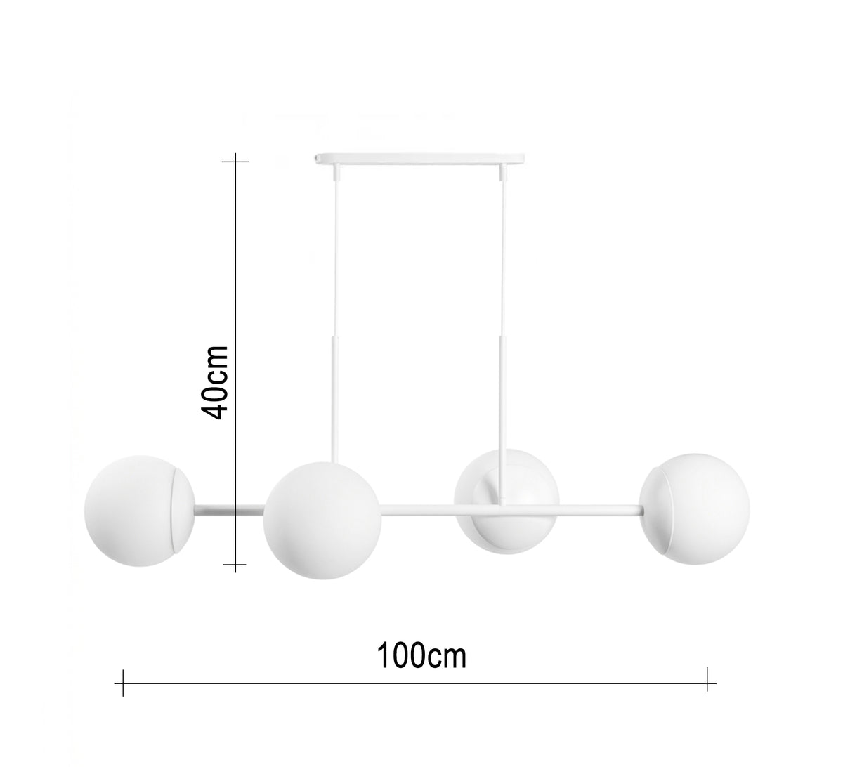 A chandelier offering lighting defined by minimalist simplicity and purity