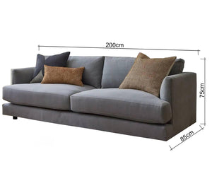 Light grey triple sofa