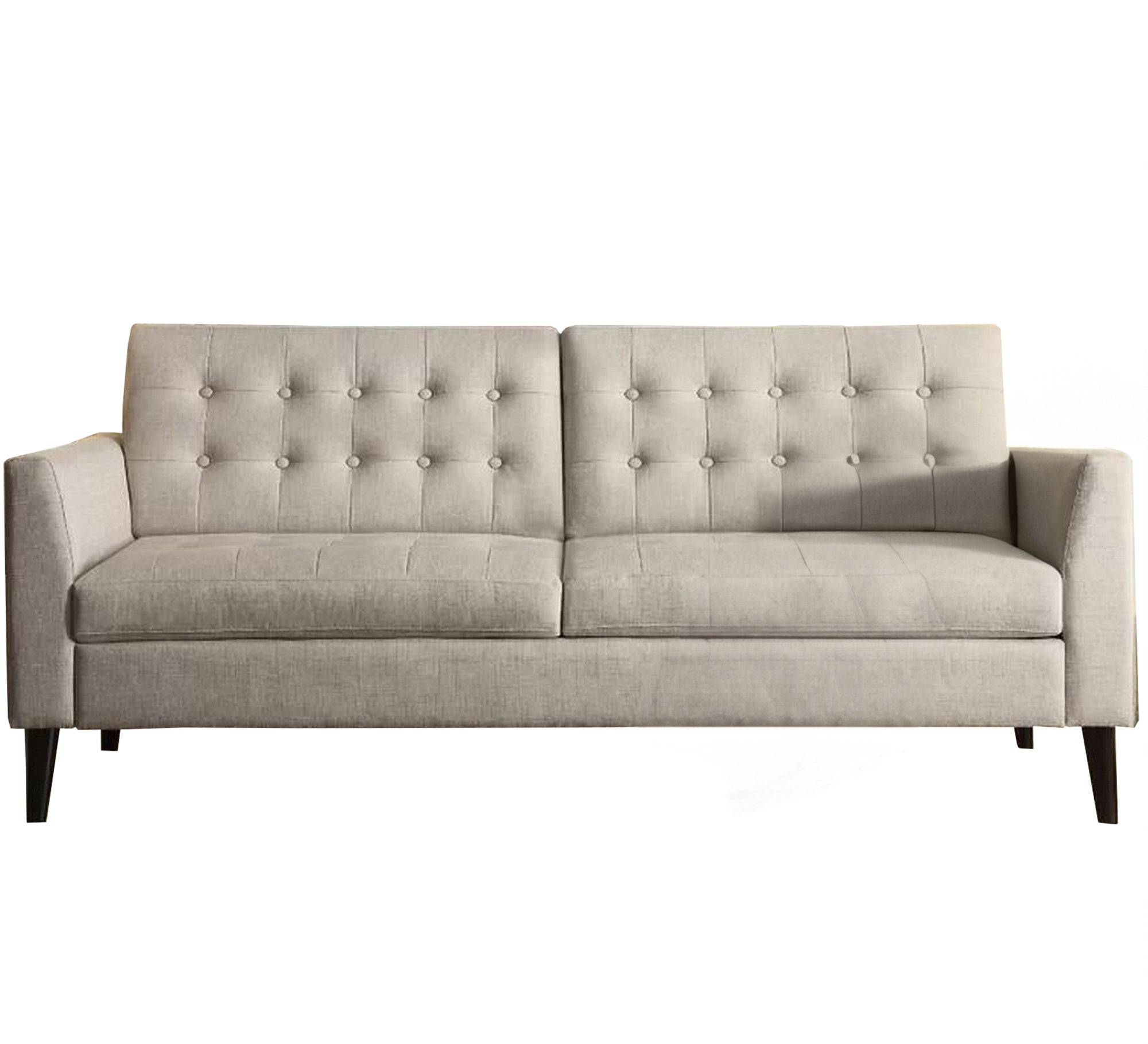 Beige triple sofa with high legs