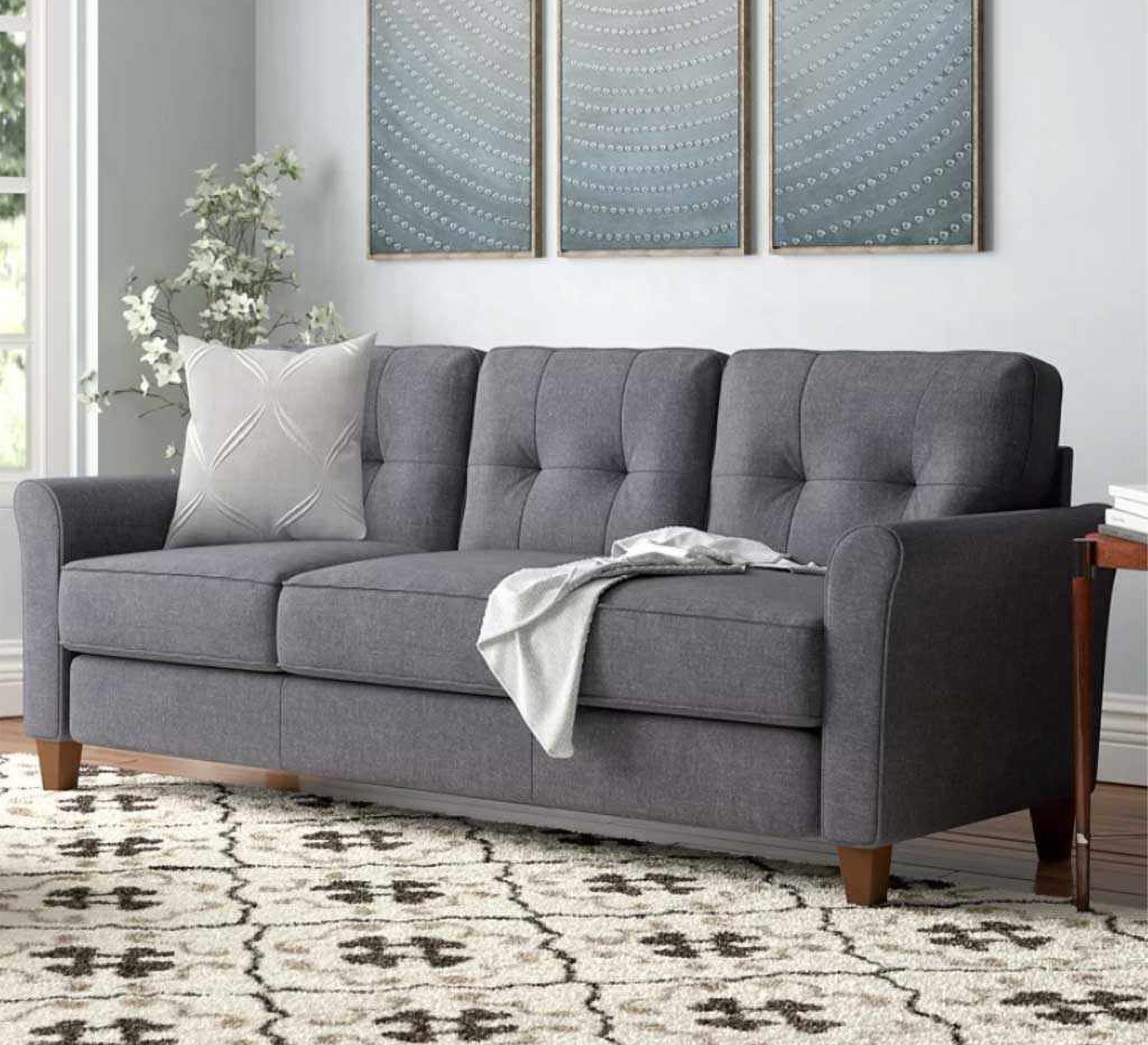 Gray triple sofa