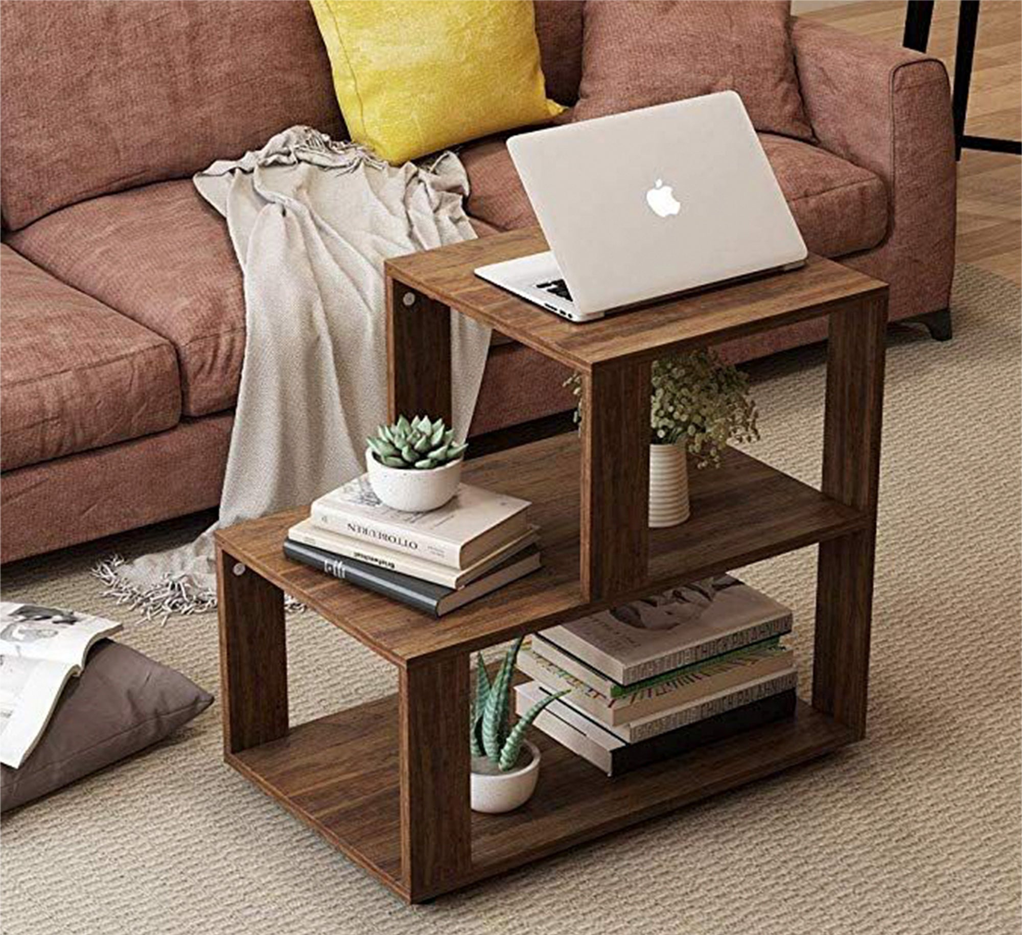 Side table with three shelves