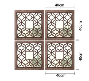 مجموعة مرايا خشبية أنيقة ٤ قطع
