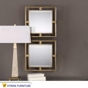 2-piece mirror with internal and external frame