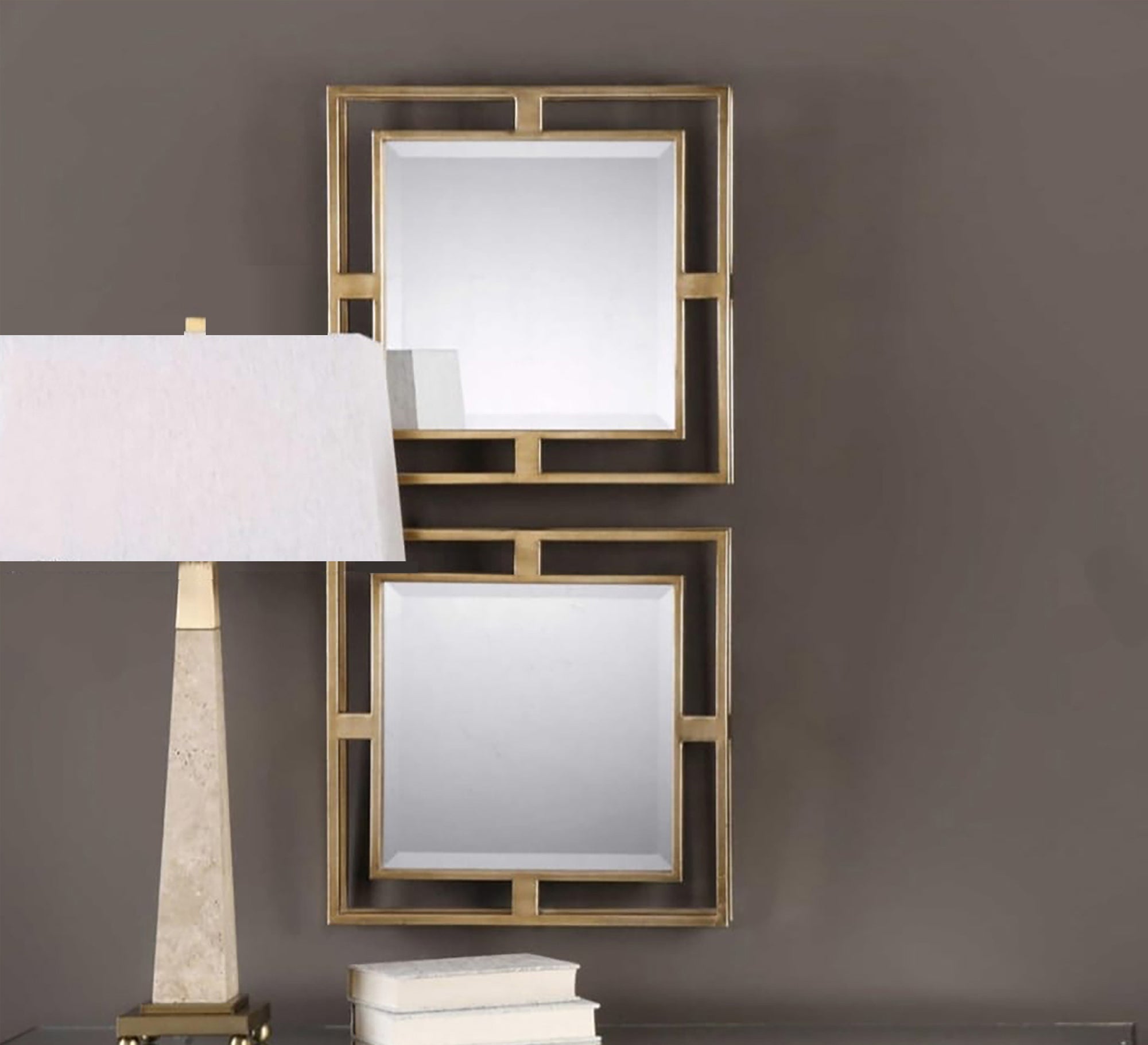 2-piece mirror with internal and external frame