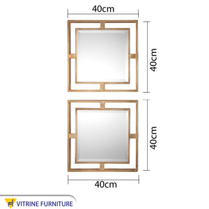 2-piece mirror with internal and external frame