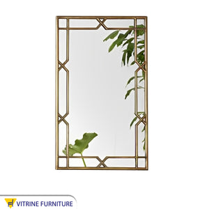 Rectangular mirror framed with Islamic decorations