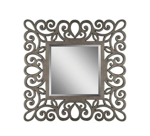 Mirror with a decorative hollow wooden frame