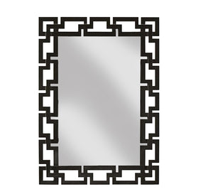 Mirror with a wooden frame of overlapping rectangles