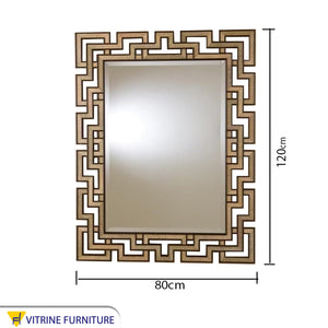 Mirror with a wooden frame of overlapping rectangles