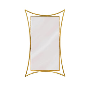 Rectangular mirror with curved frame