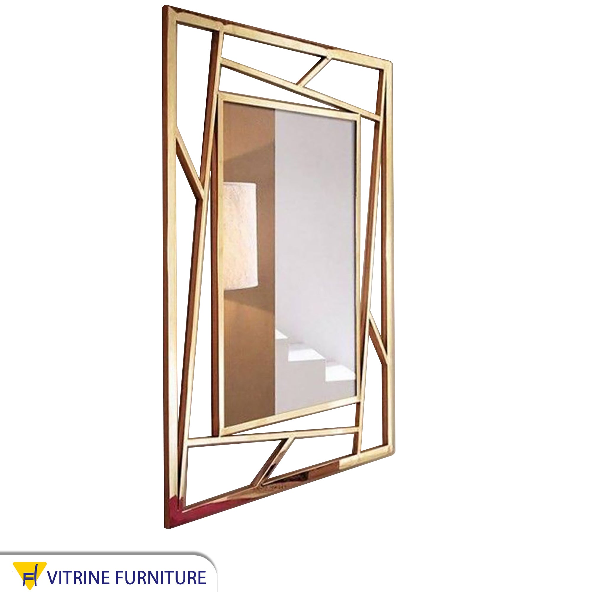Rectangular mirror with a wide decorative frame