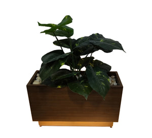 Brown artificial plant pot equipped with LED