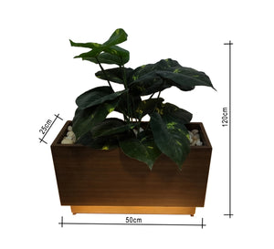 Brown artificial plant pot equipped with LED