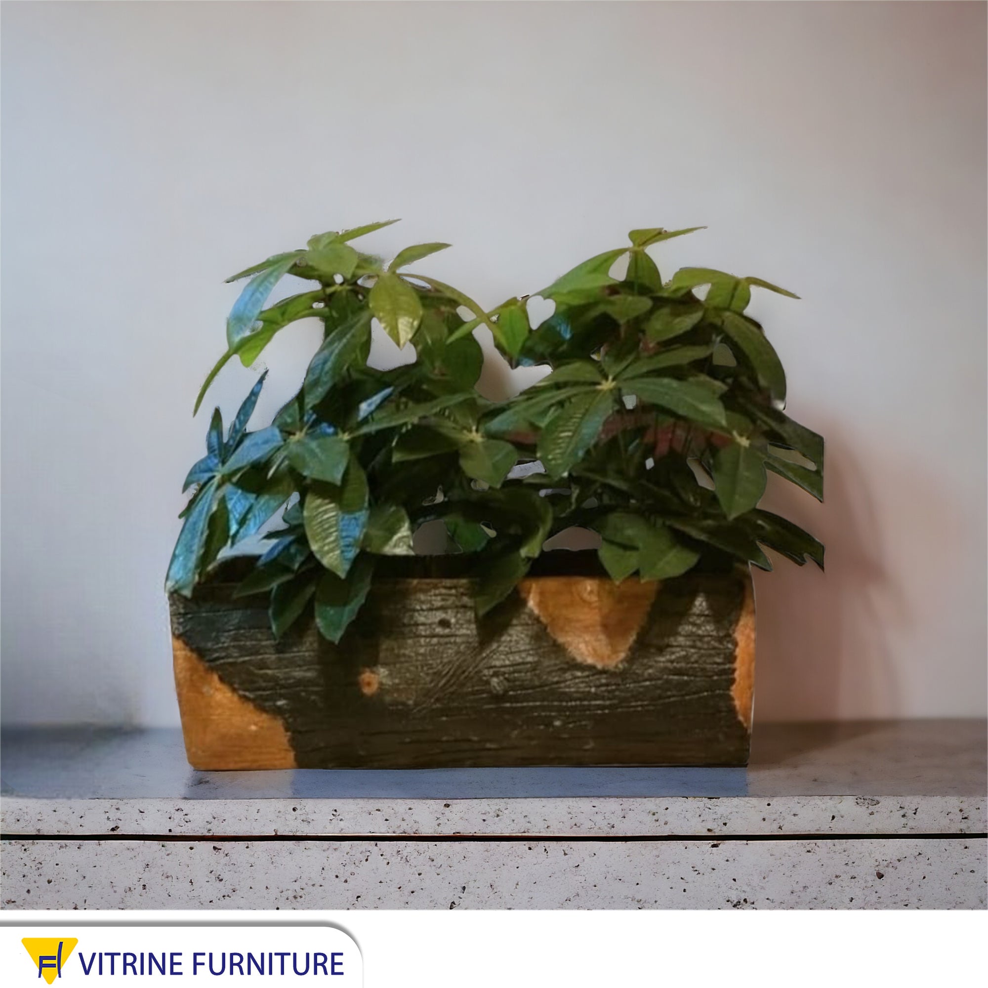 Rectangular decorative artificial plant pot